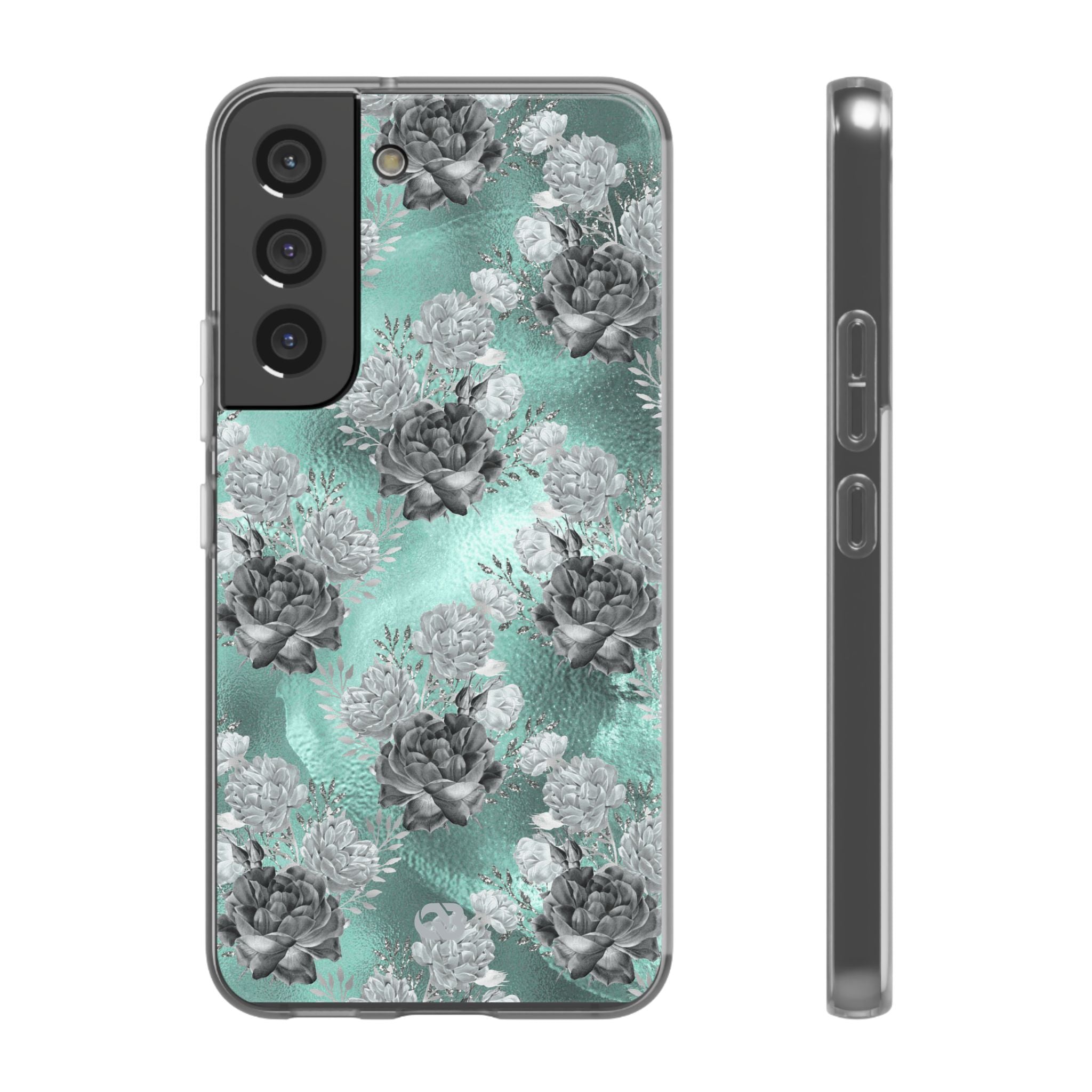 Frost Mint Floral · Soft Handyhülle für Samsung