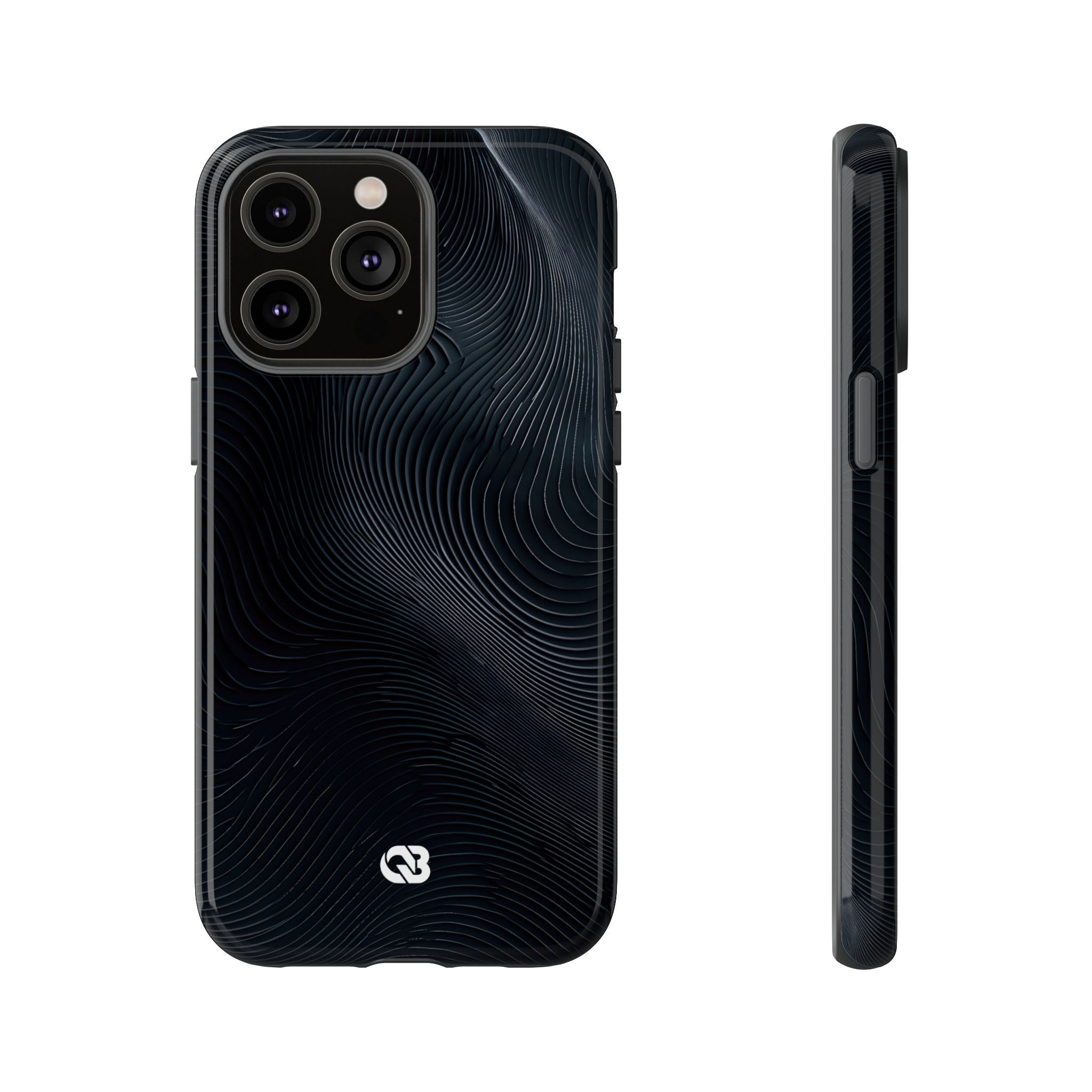 Black Tough Phone Case for iPhone - Obsidian Ridge Flux