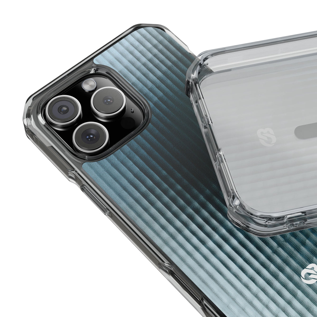 Blue Impact MagSafe Phone Case for iPhone - Glacial Reeded Glass
