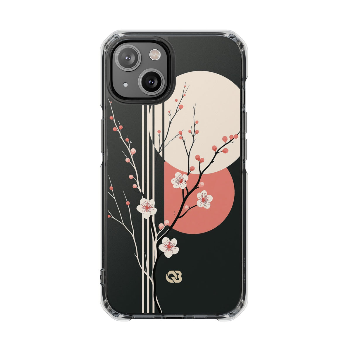 Black Impact MagSafe Phone Case for iPhone - Kyoto Midnight Blossom
