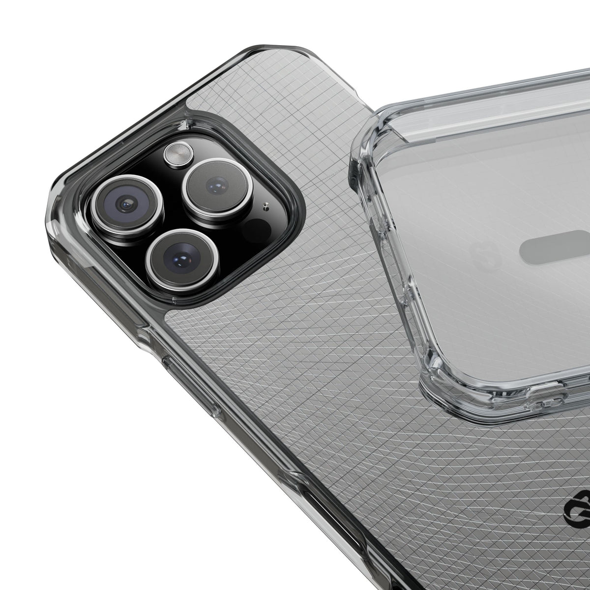 Grey Impact MagSafe Phone Case for iPhone - Chrome Mesh Warp