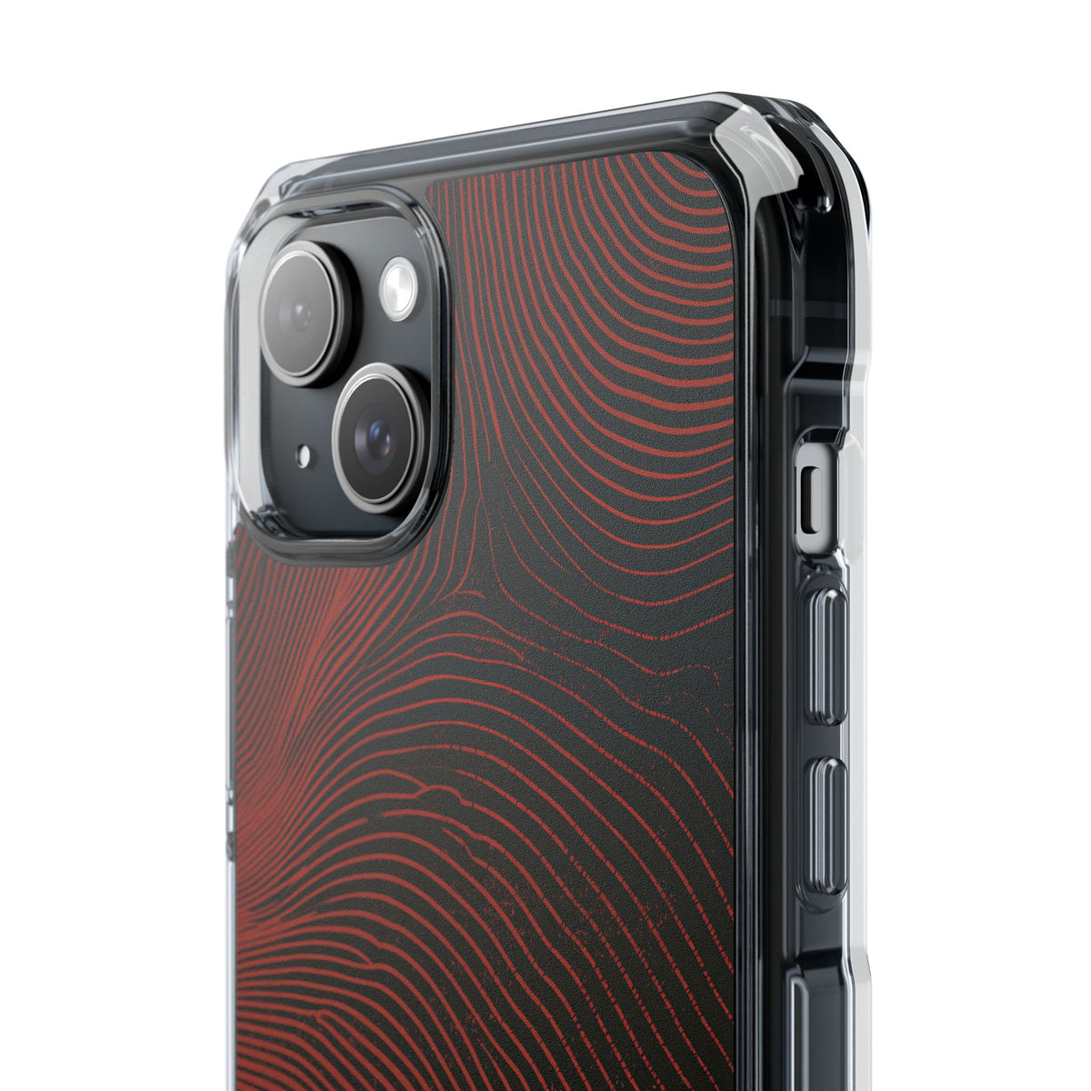 Red Impact MagSafe Phone Case for iPhone - Terracotta Nerve Map