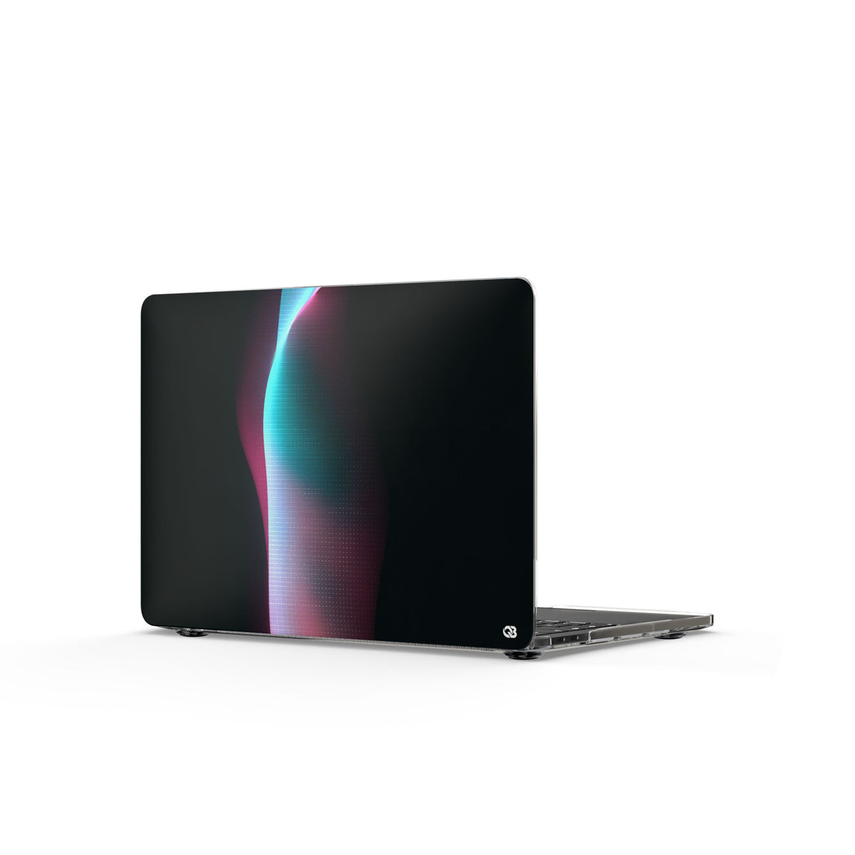 Neon Pixel Flow · Clear Hard Case for MacBook · Black