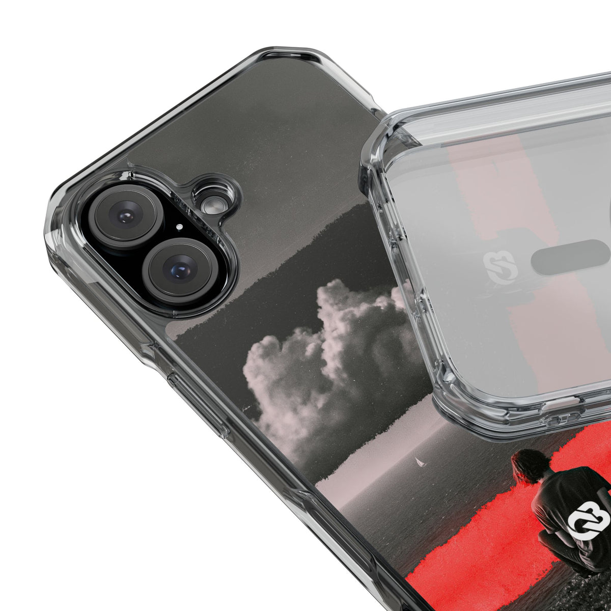 Crimson Horizon · Clear Impact Magnetic Phone Case for iPhone · Black