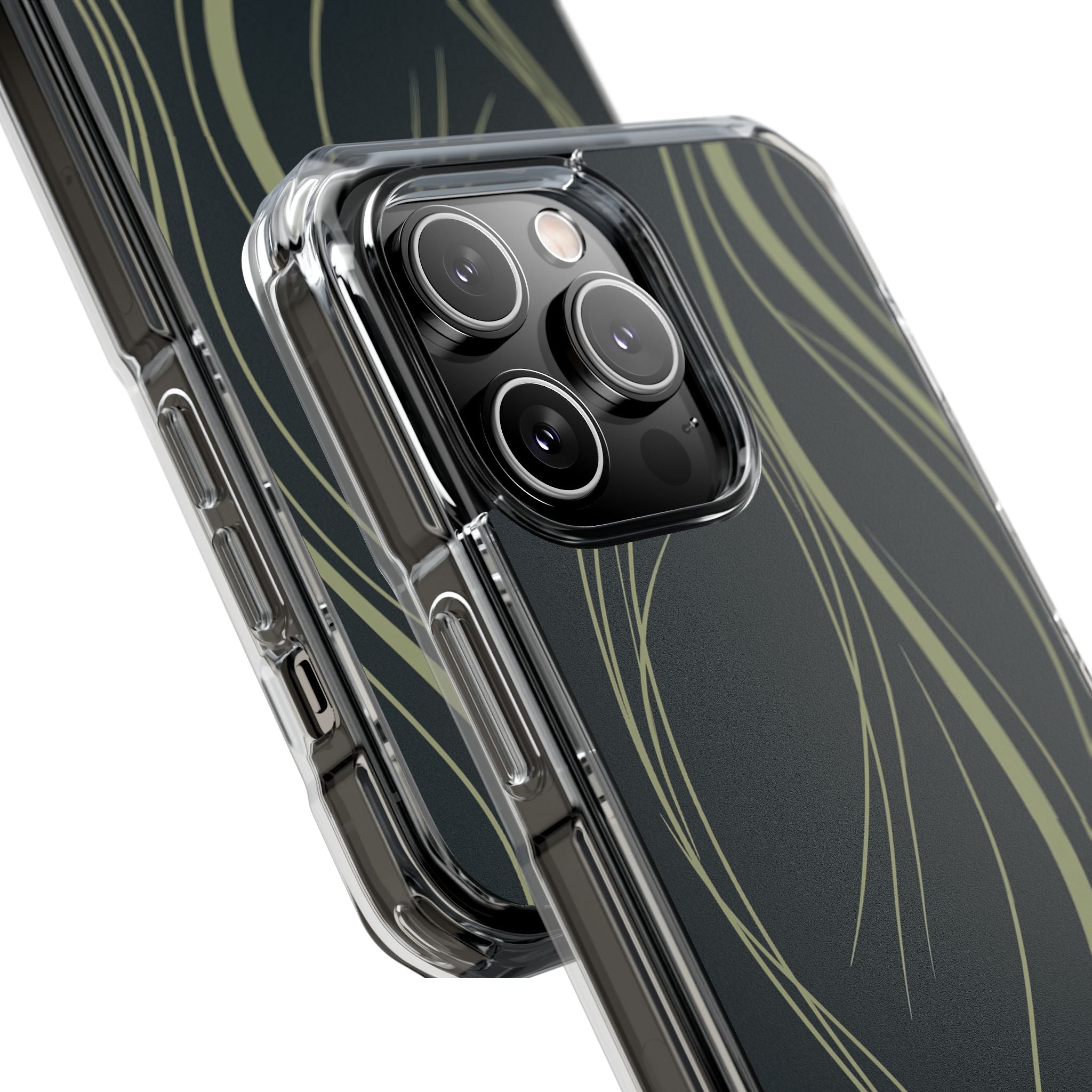Green Impact MagSafe Phone Case for iPhone - Obsidian Sage Flow