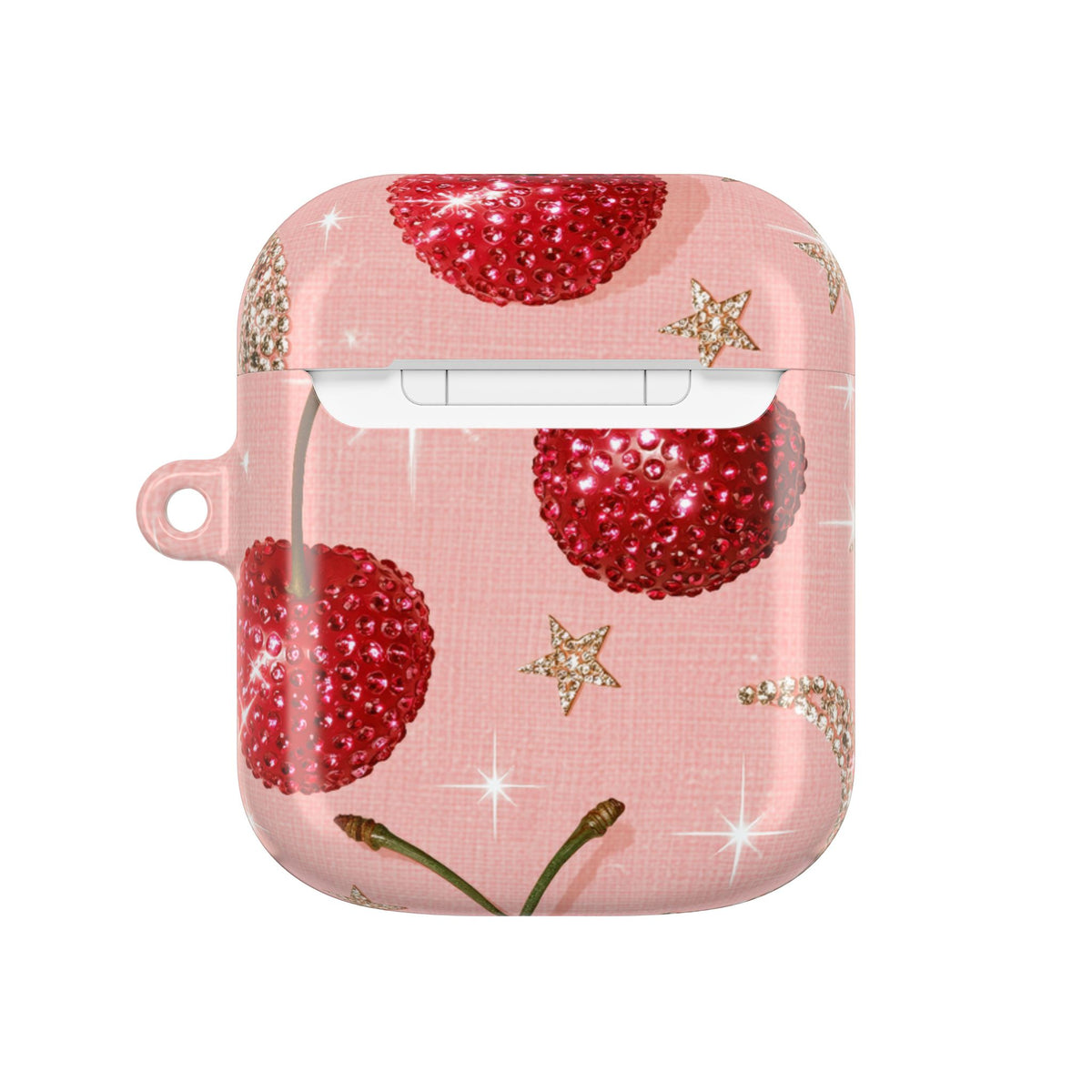 Bedazzled Ruby Cherries · Hard Case for AirPods & AirPods Pro · Pink