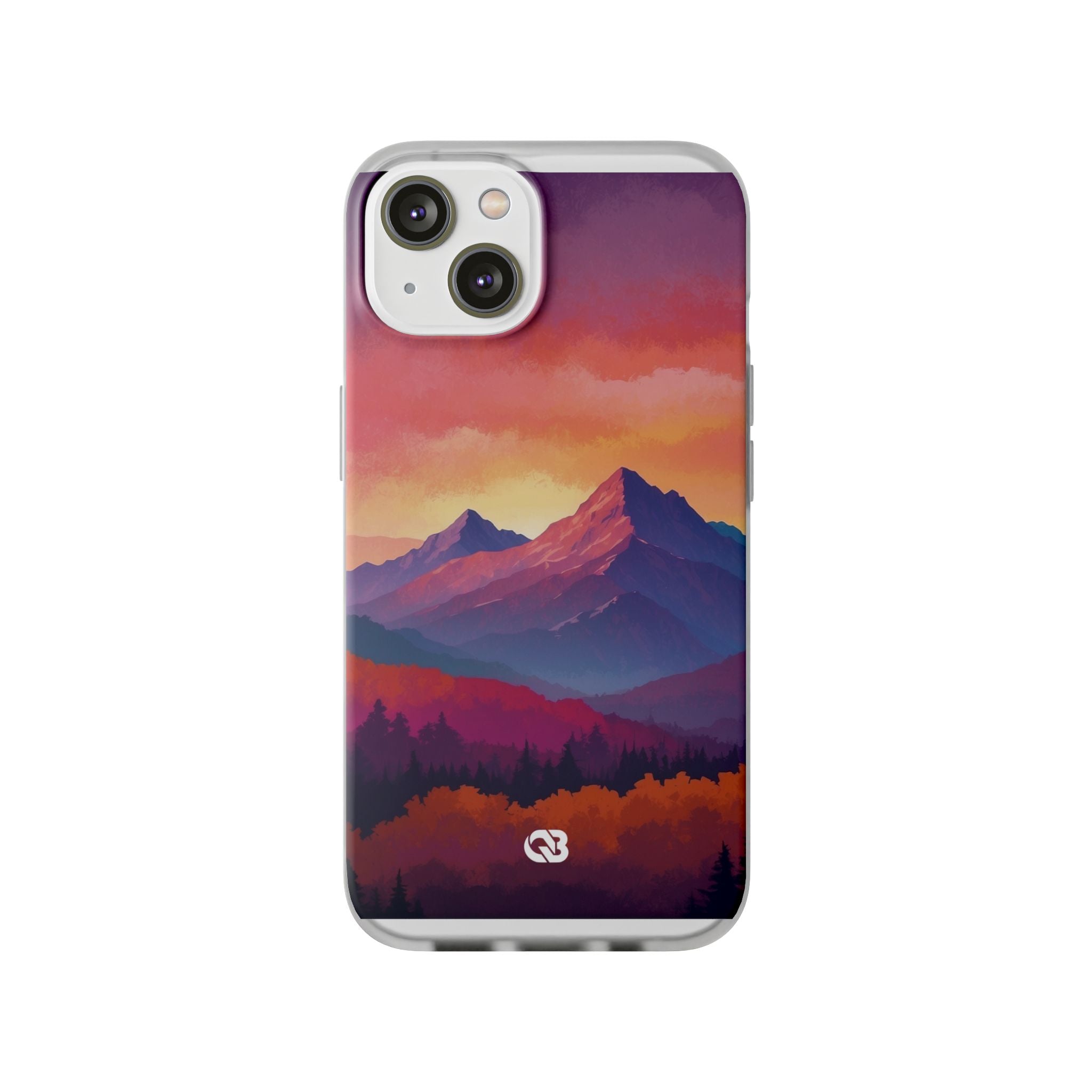 Crimson Mountain Dusk · Soft Phone Case for iPhone
