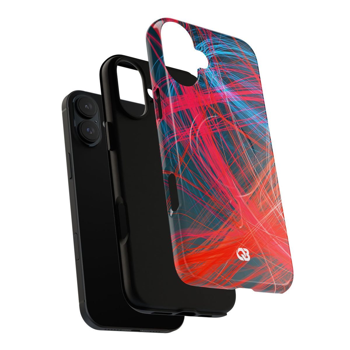 Neon Fiber Stream · Tough 2.0 Magnetic Phone Case for iPhone · Red