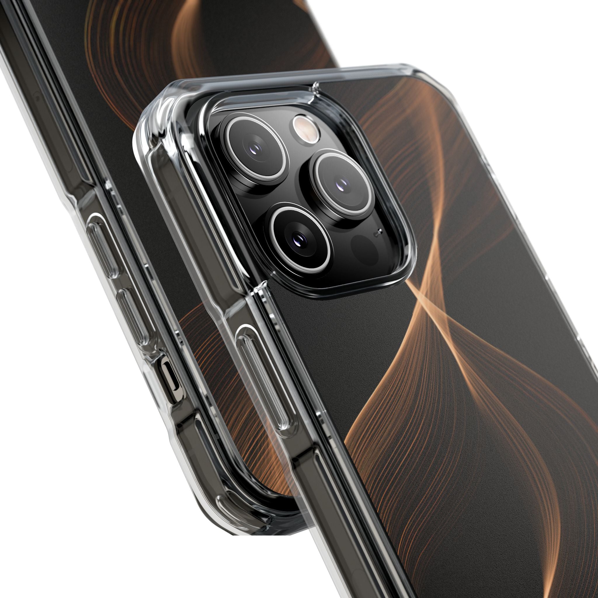 Brown Impact MagSafe Phone Case for iPhone - Copper Silk Wave