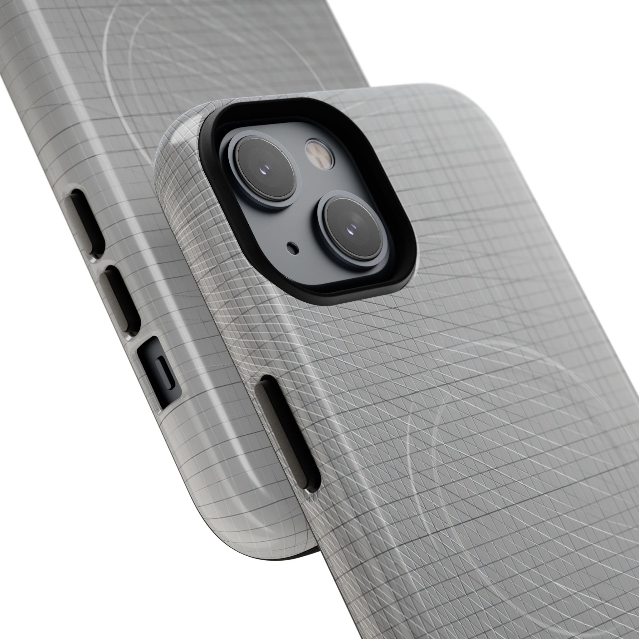 Grey Tough 2.0 Magsafe Phone Case for iPhone - Chrome Mesh Warp