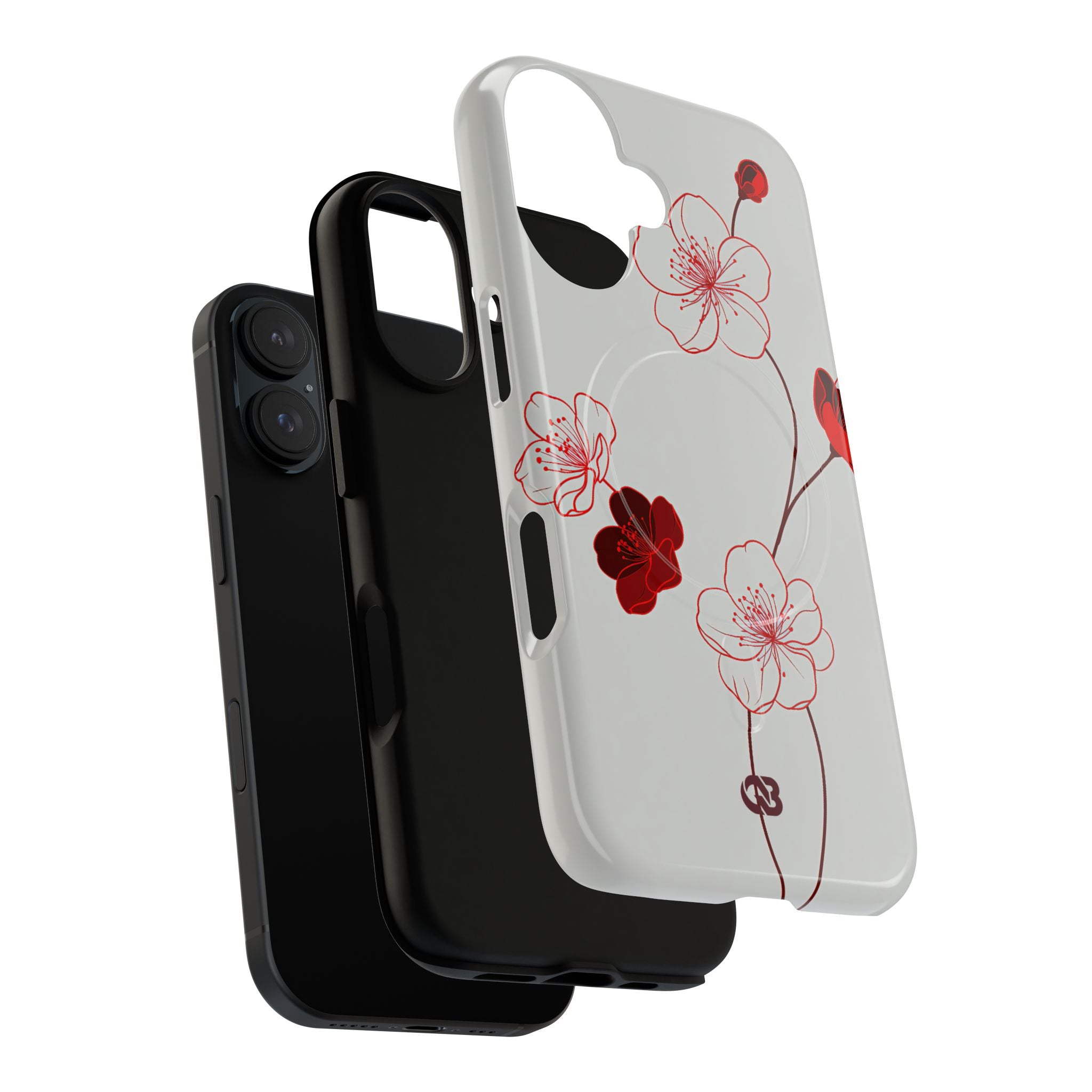 Red Tough 2.0 Magsafe Phone Case for iPhone - Kyoto Ember Bloom