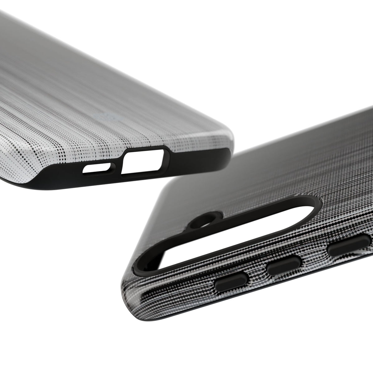 Grey Tough Phone Case for Samsung - Static Vertical Dither