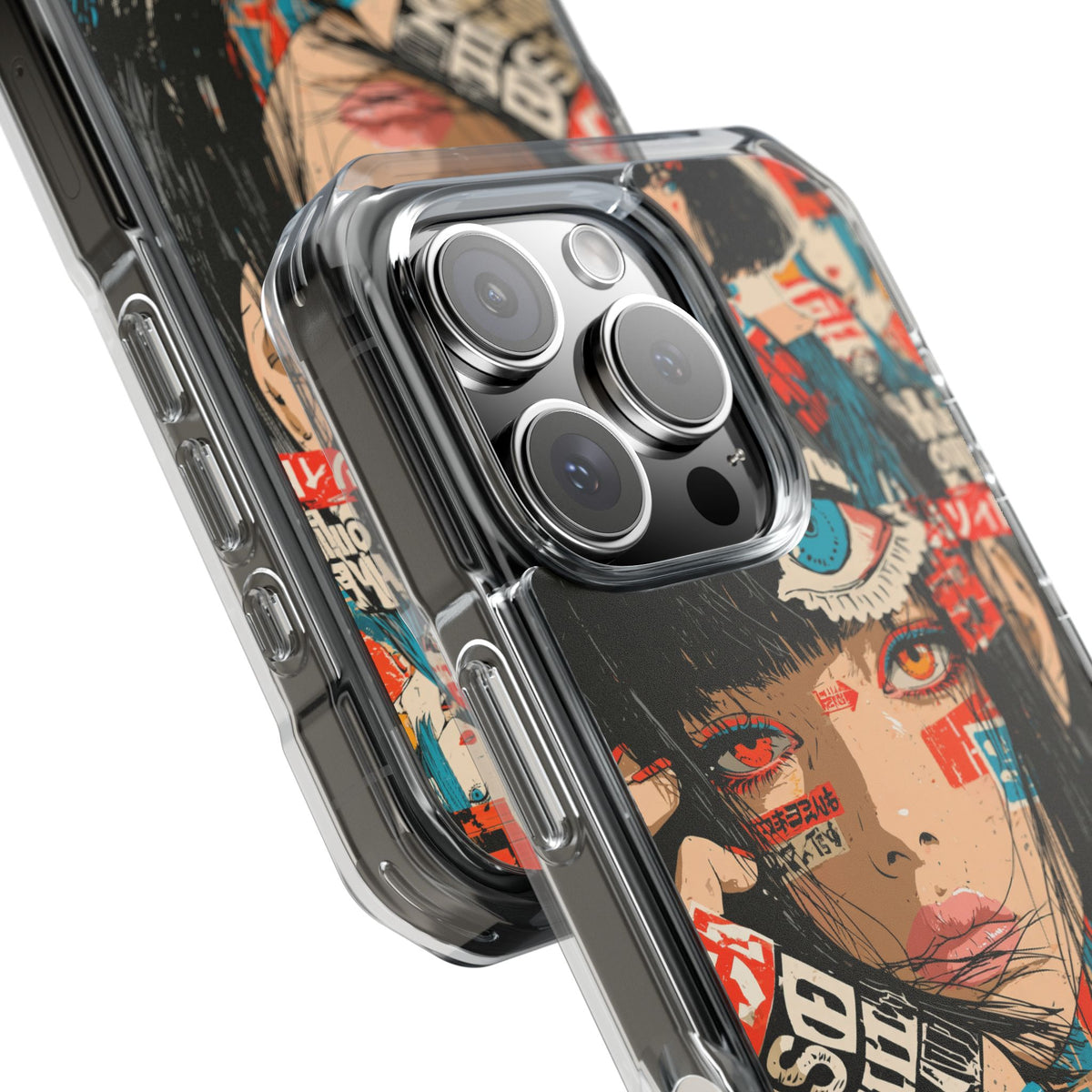 Shibuya Street Collage · Clear Impact Magnetic Phone Case for iPhone · Red