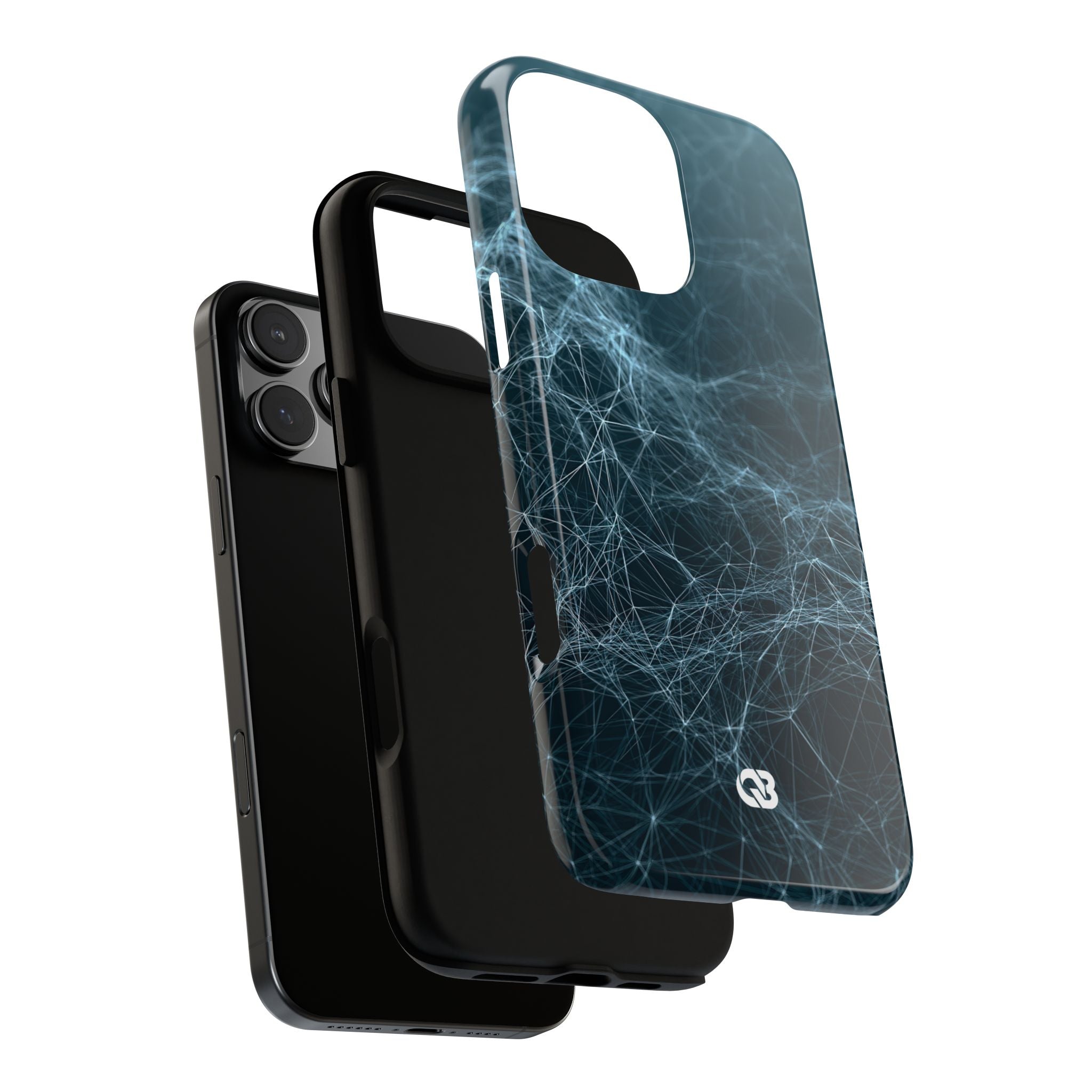 Teal Tough Phone Case for iPhone - Arctic Neural Mesh