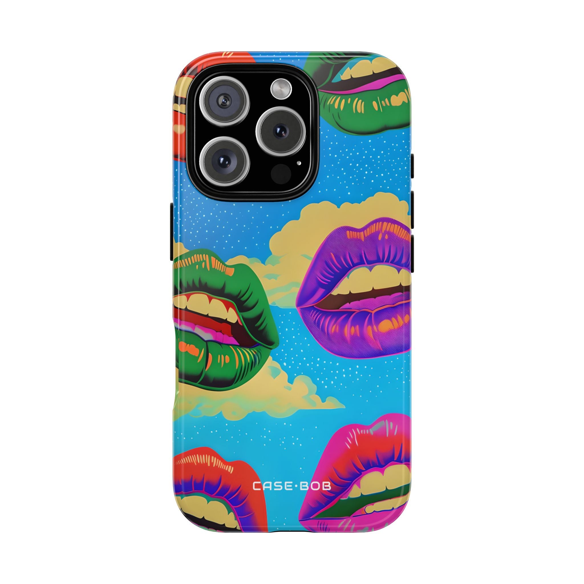 Colorful Lips Grid iPhone 16 Pro Case - Tough
