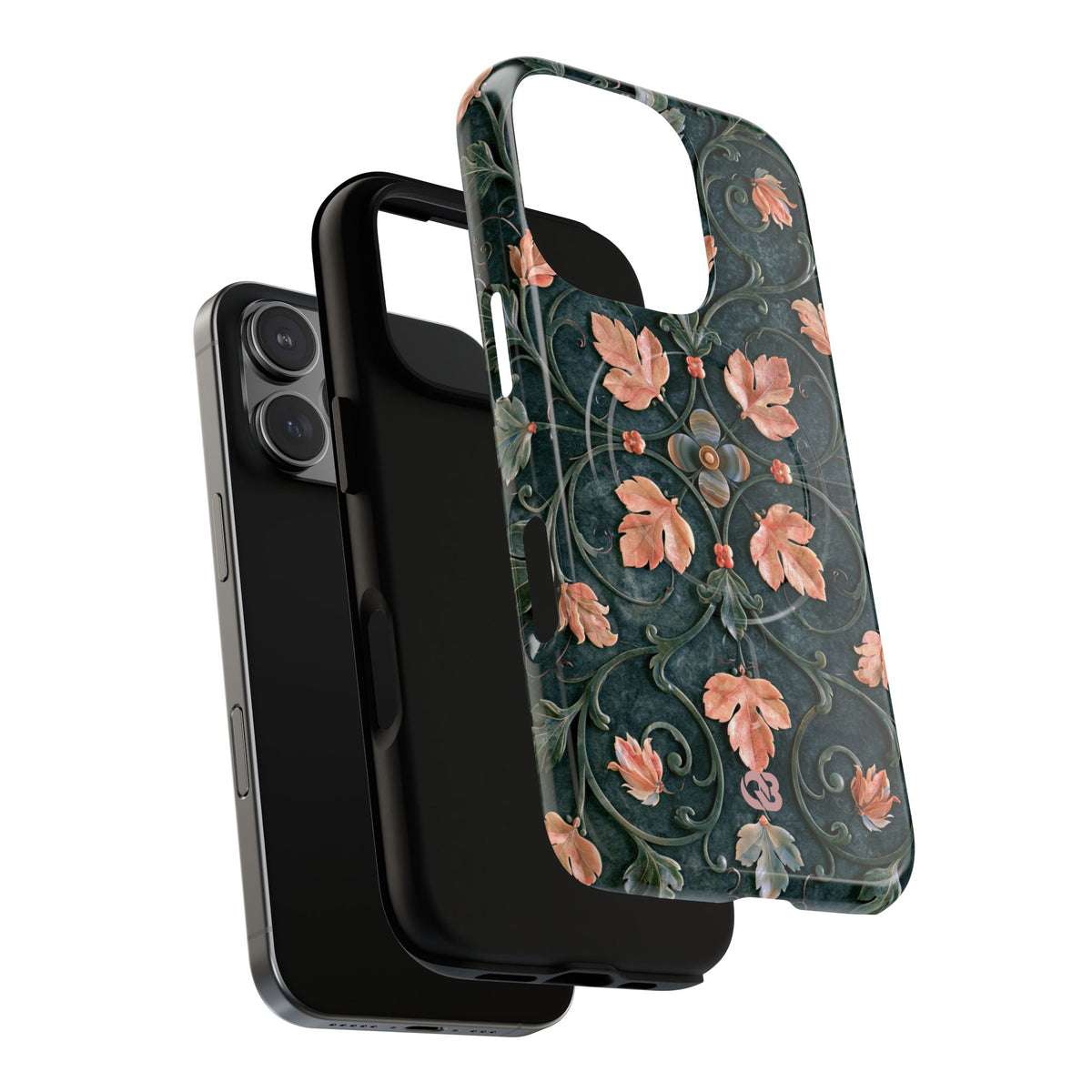 Florentine Rose Arabesque · Tough 2.0 Magnetic Phone Case for iPhone · Green