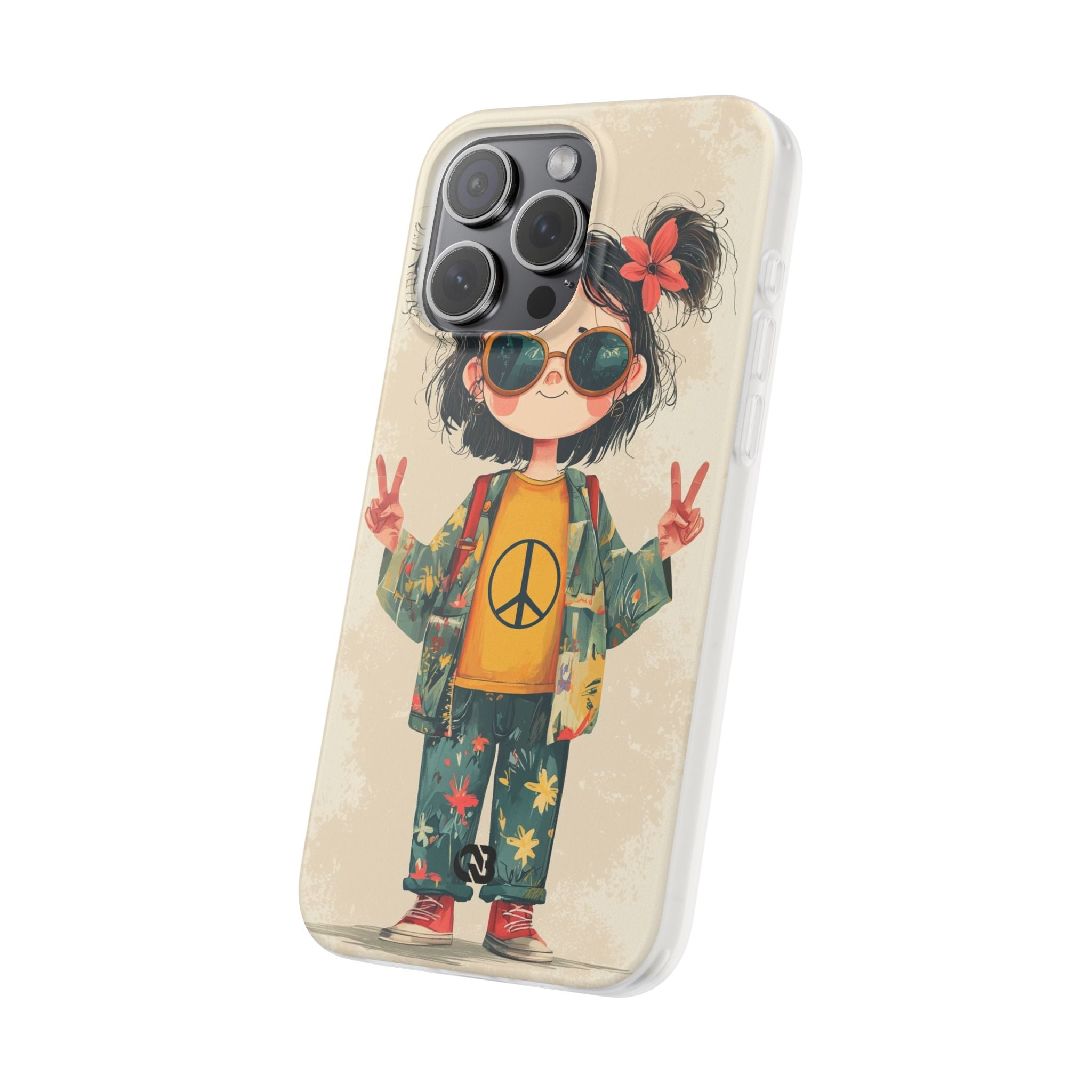 Retro Peace Girl · Soft Phone Case for iPhone