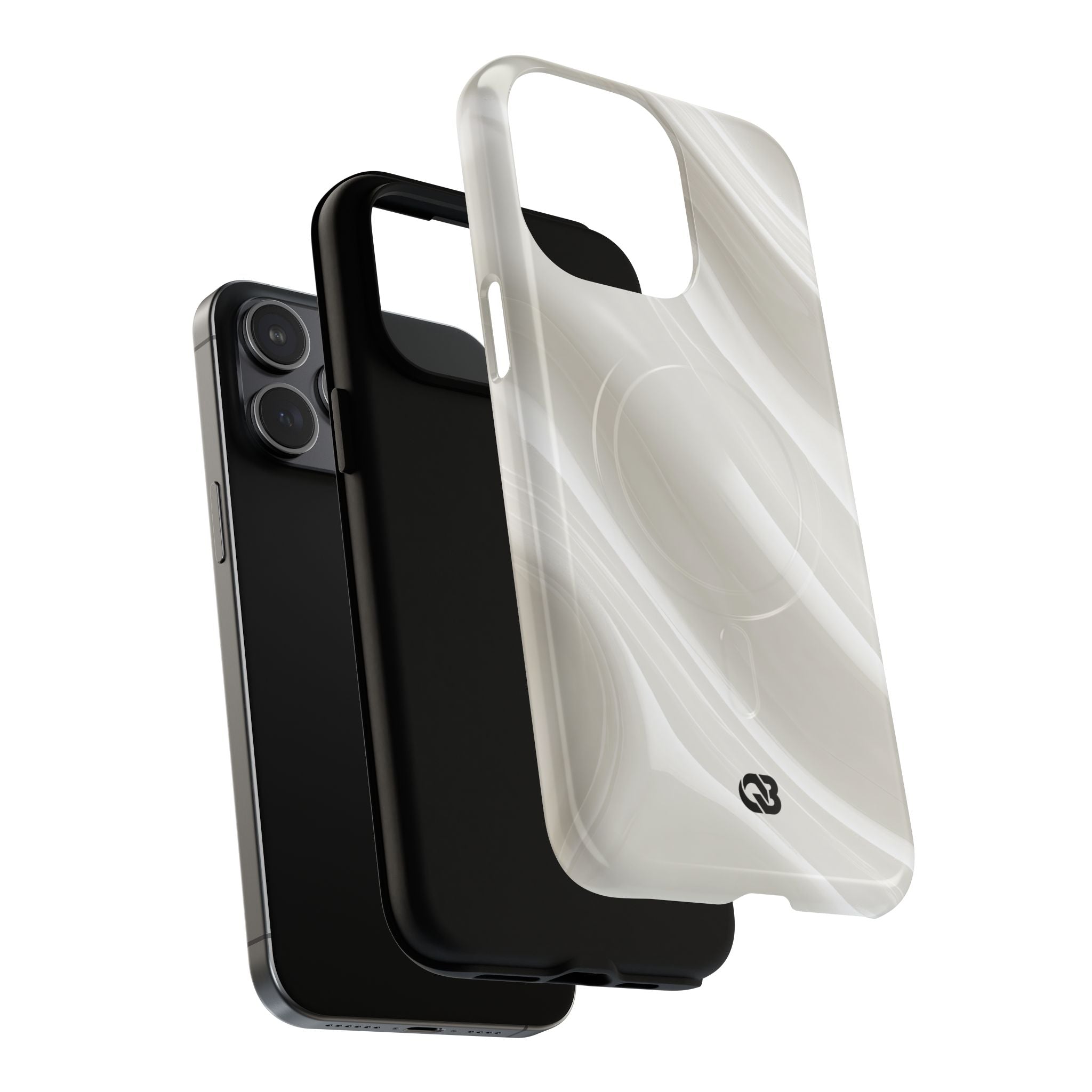 White Tough 2.0 Magsafe Phone Case for iPhone - Polished Ivory Wave