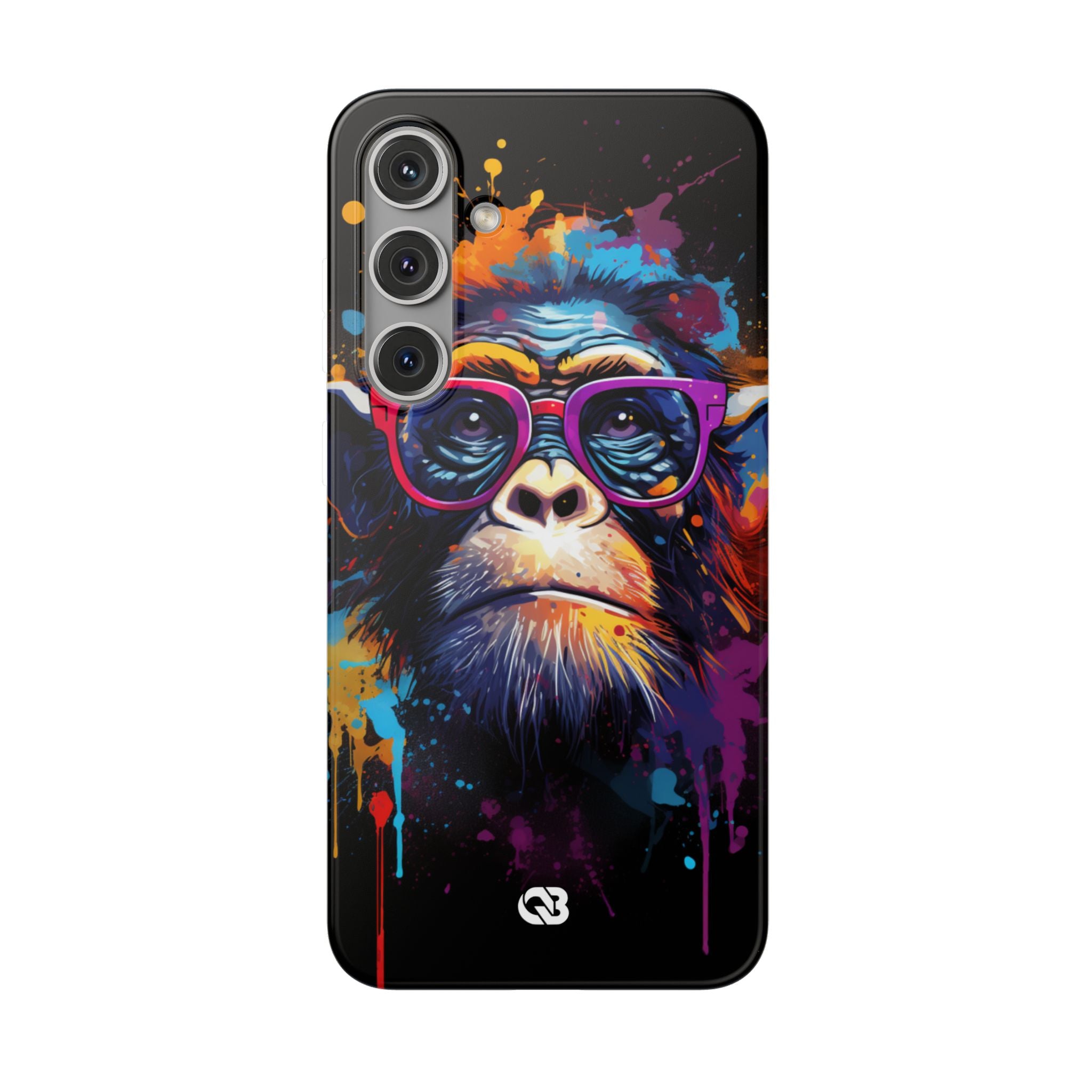 Neon Splatter Primate · Soft Telefoncover til Samsung