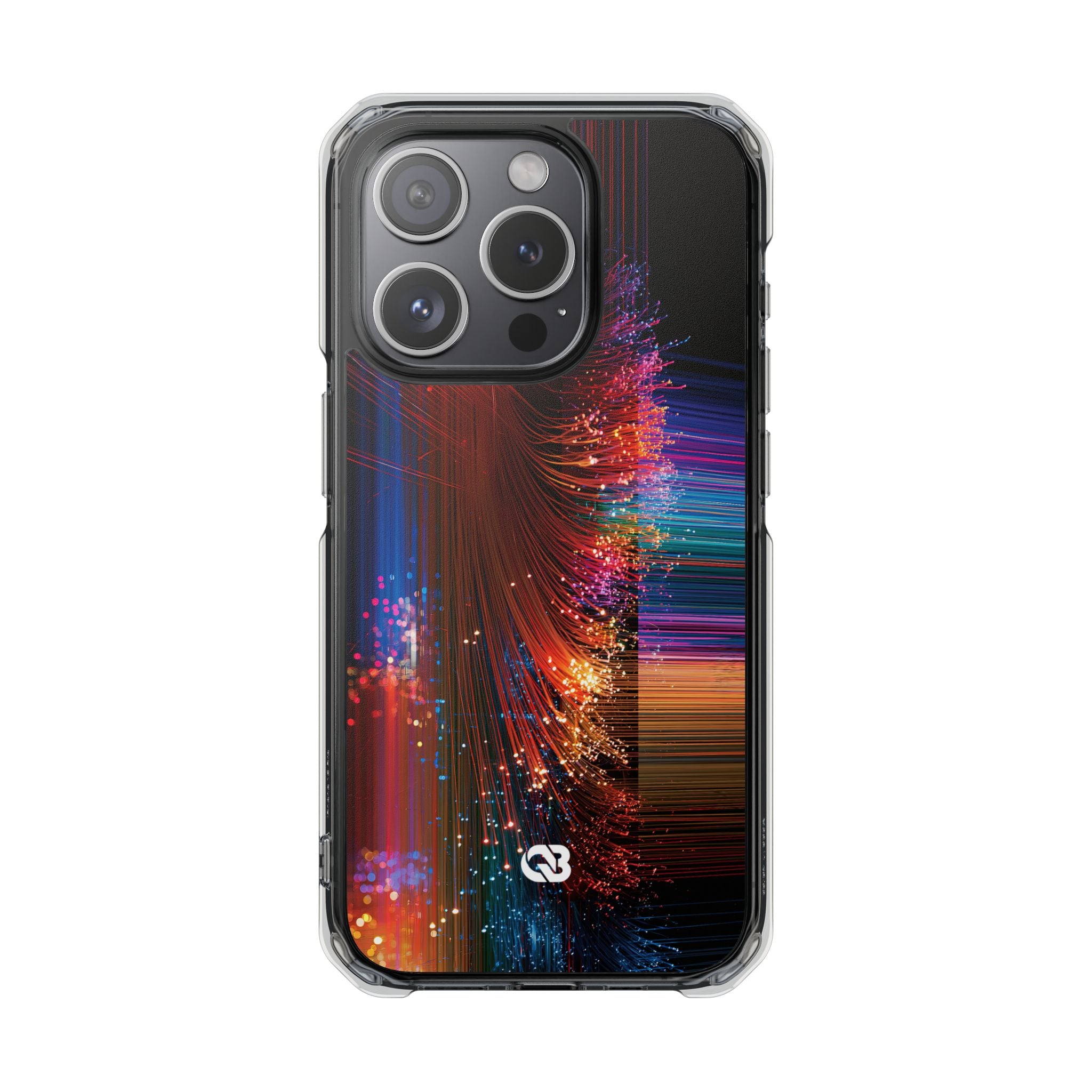 Black Impact MagSafe Phone Case for iPhone - Cyber Optic Streak