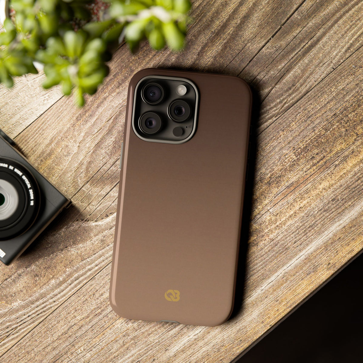 Brown Tough Phone Case for iPhone - Smoked Caramel Fade