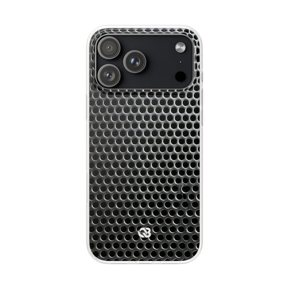 Brushed Perforated Steel · Lite Phone Case for iPhone · Silver