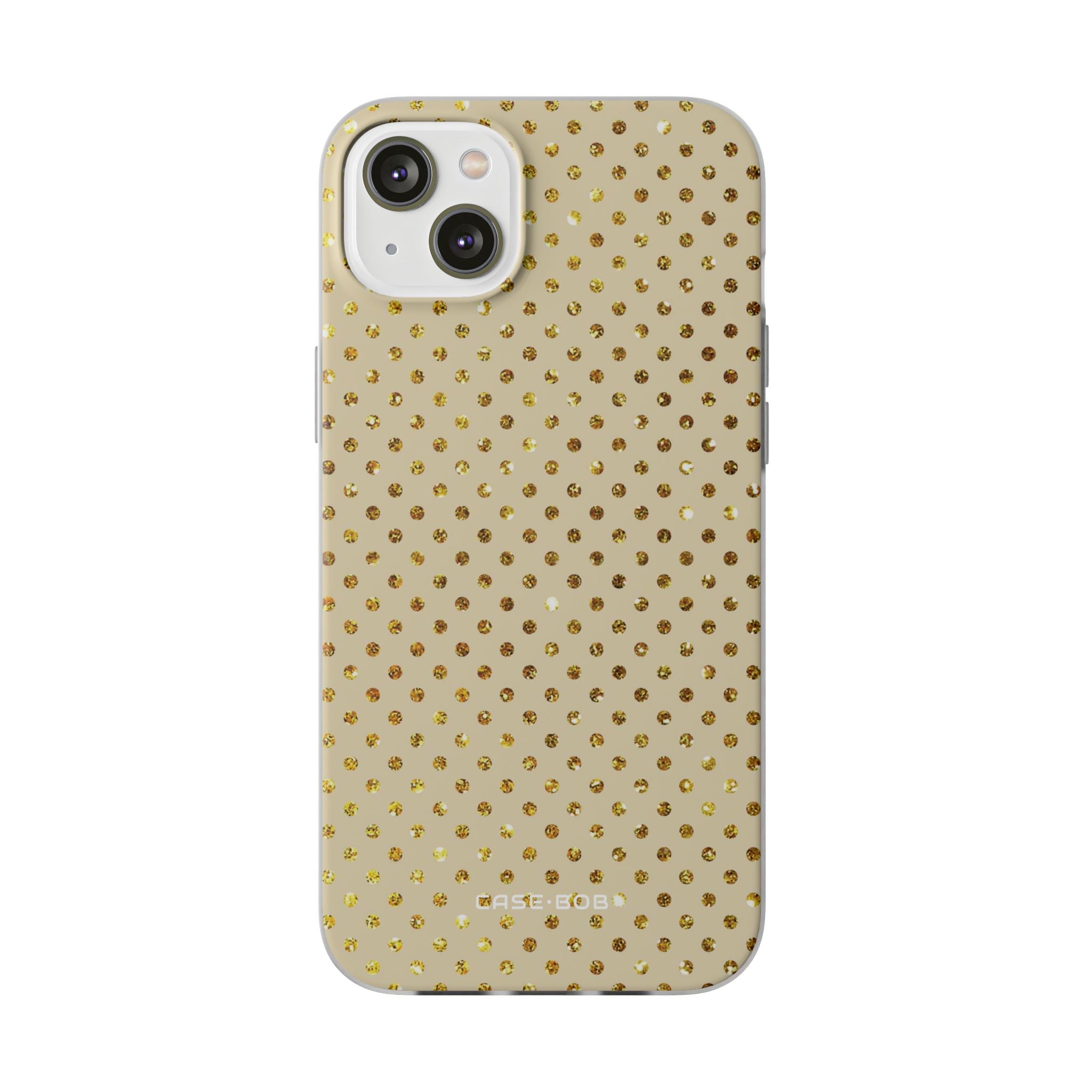 Gold Sparkle Grid iPhone 14 Plus Case - Soft