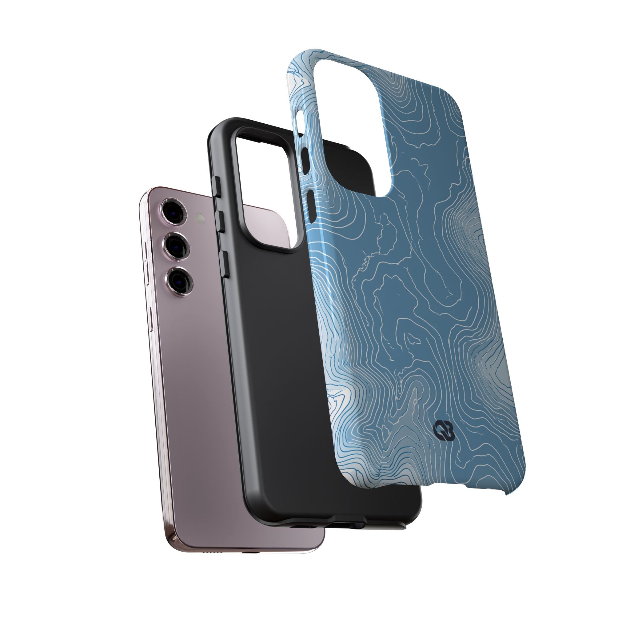 Blue Tough Phone Case for Samsung - Glacial Ridge Topo