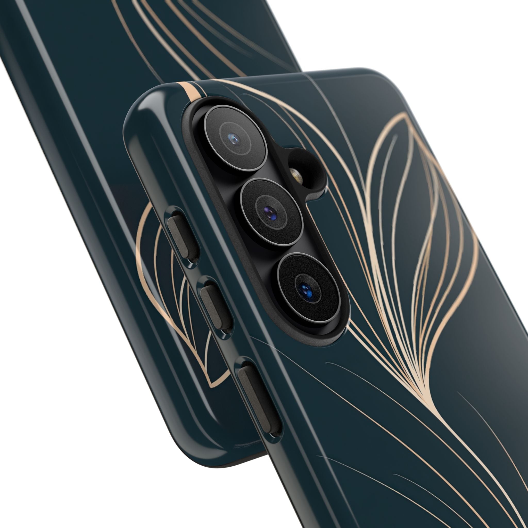 Teal Tough Phone Case for Samsung - Sandstone Silk Flora
