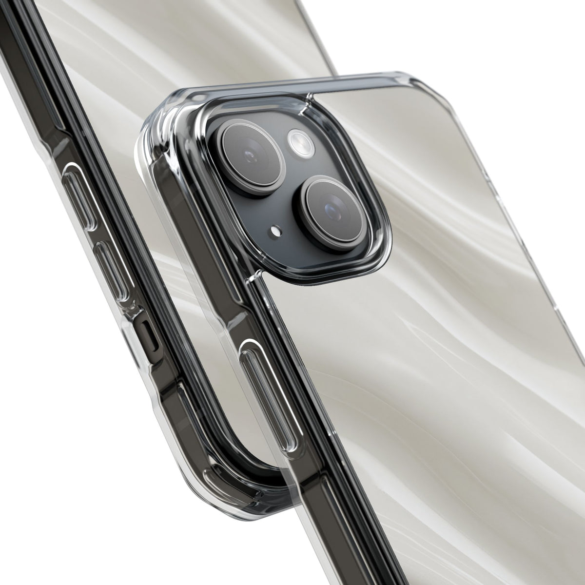 White Impact MagSafe Phone Case for iPhone - Polished Ivory Wave