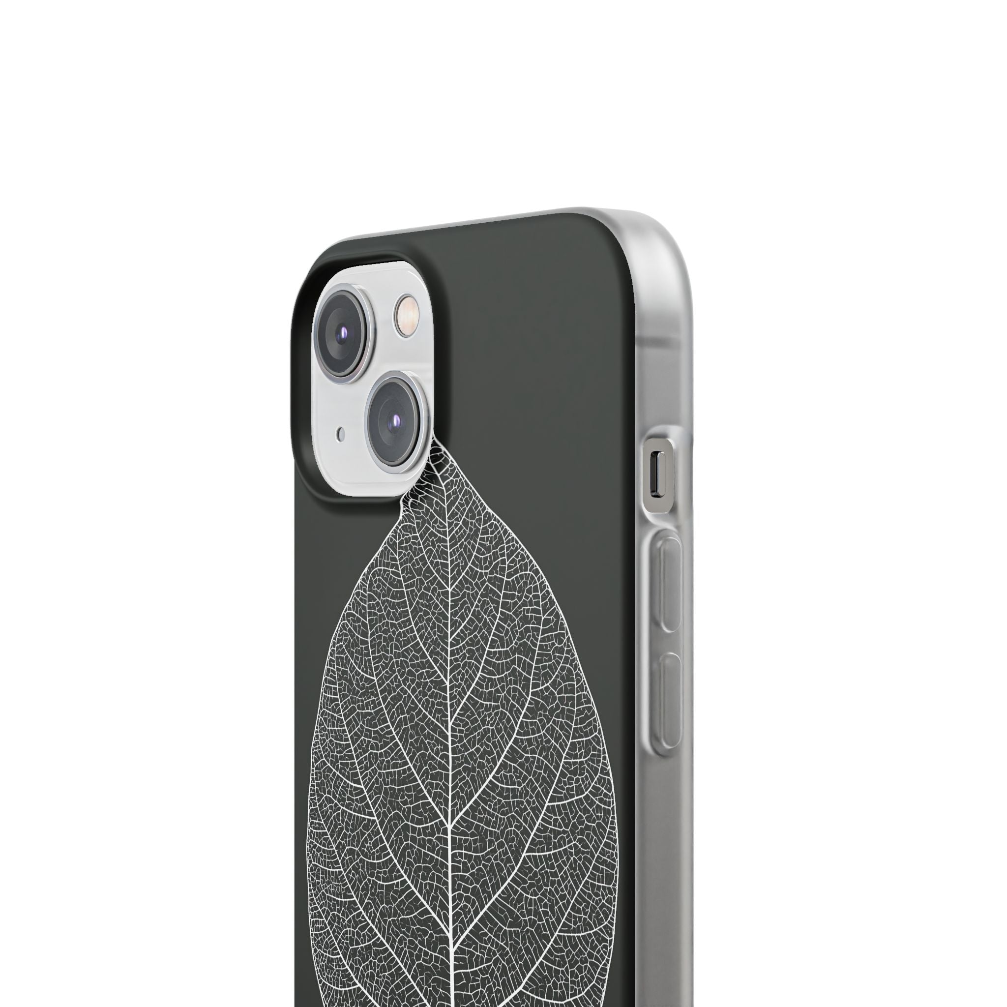 Black Lite Phone Case for iPhone - Bleached Leaf Lattice