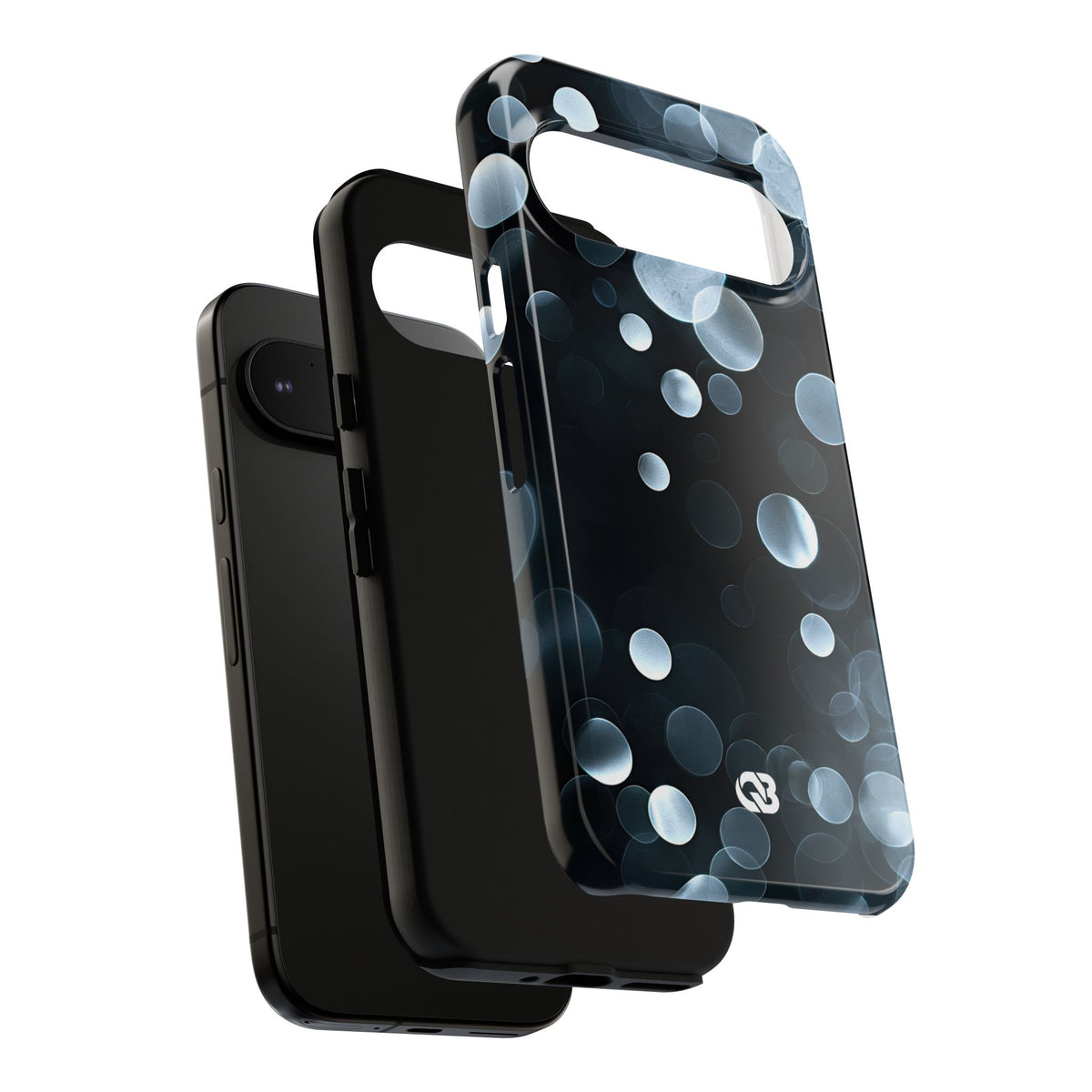 Black Tough Phone Case for Google Pixel - Silver Orbit Glow