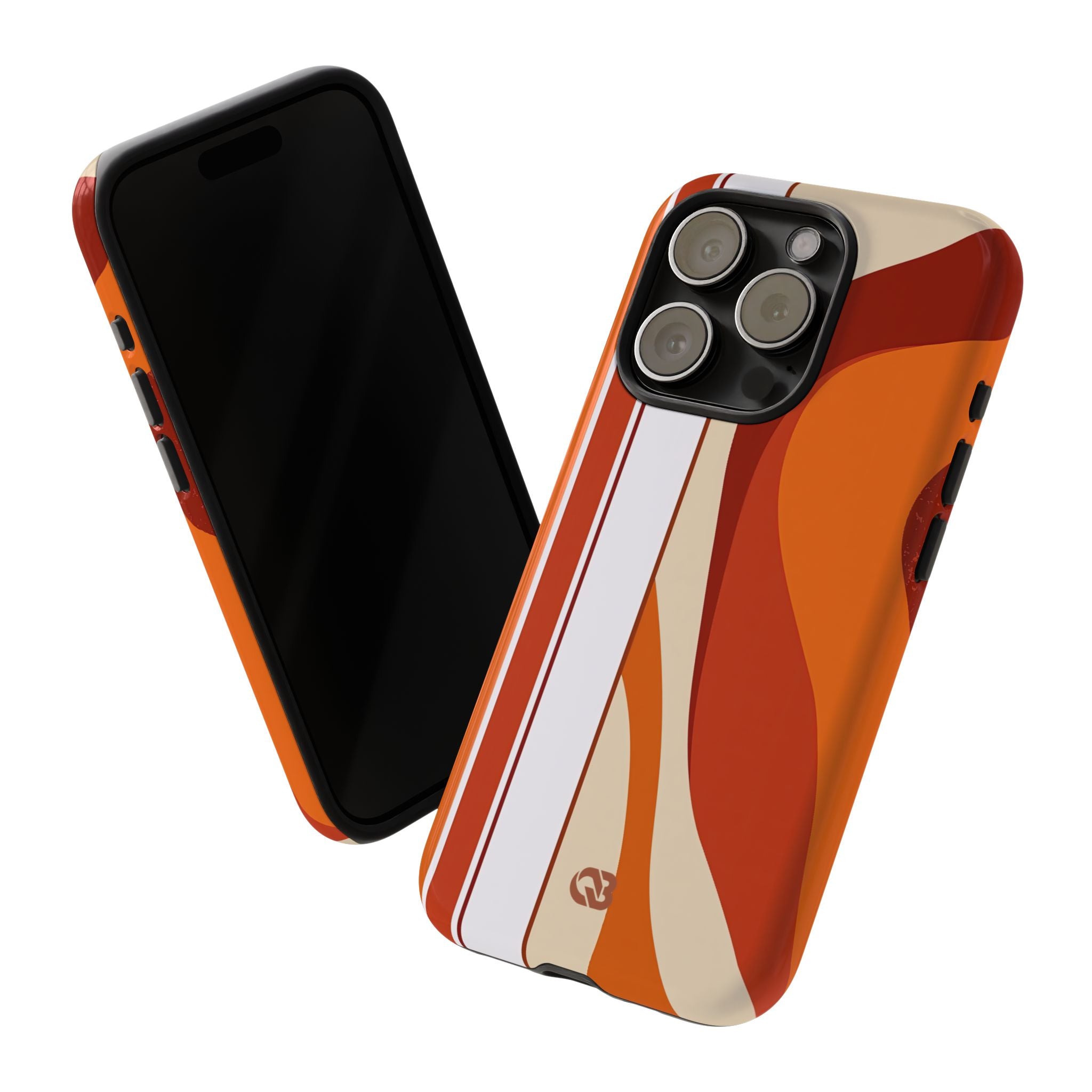 Orange Tough Phone Case for iPhone - Terracotta Metro Line