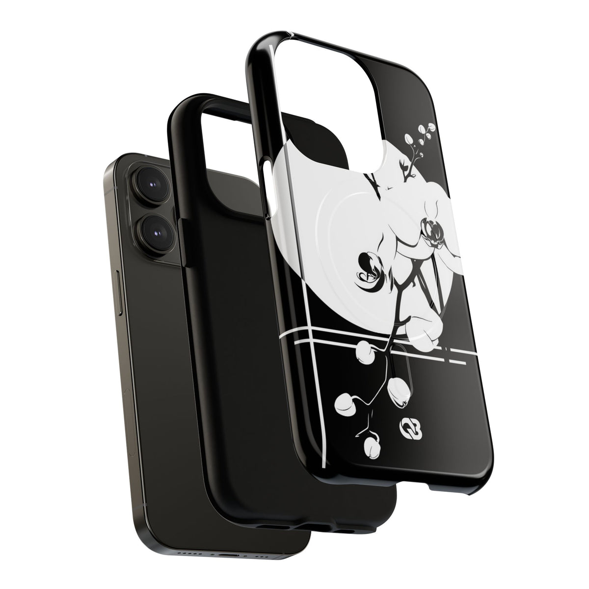 Nocturne Orchid Bloom · Tough 2.0 Magnetic Phone Case for iPhone · Black