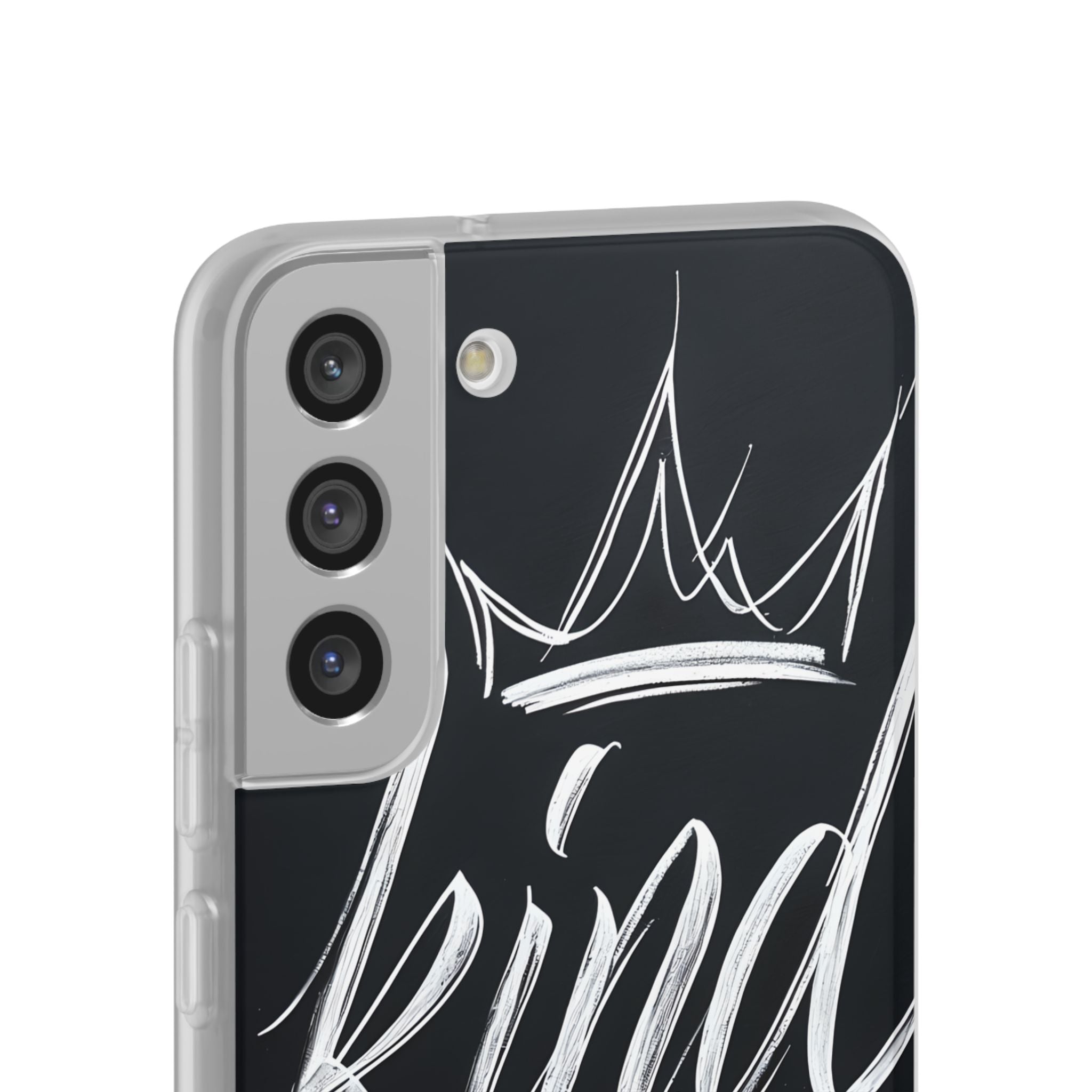 Noir Crown Script · Soft Custodia per Samsung