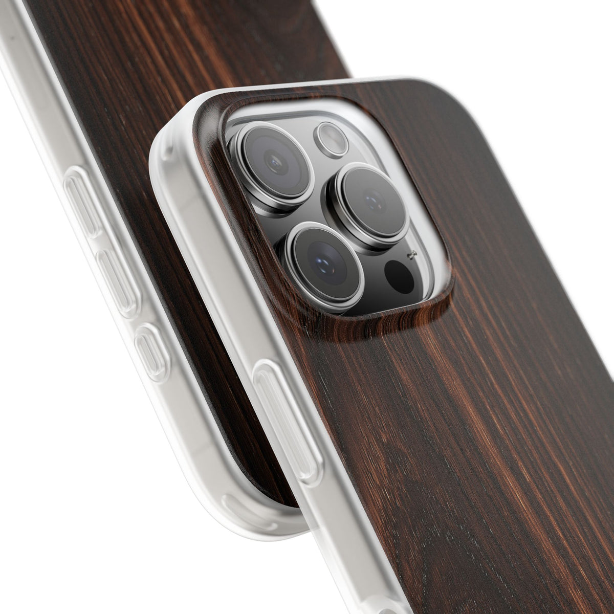 Brown Lite Phone Case for iPhone - Burnished Mahogany Grain