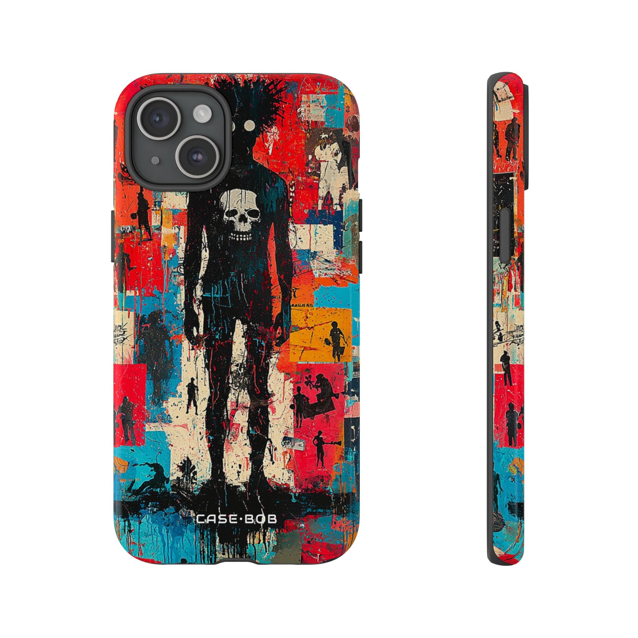 Spiky Skull Silhouette iPhone 15 Plus Case - Tough