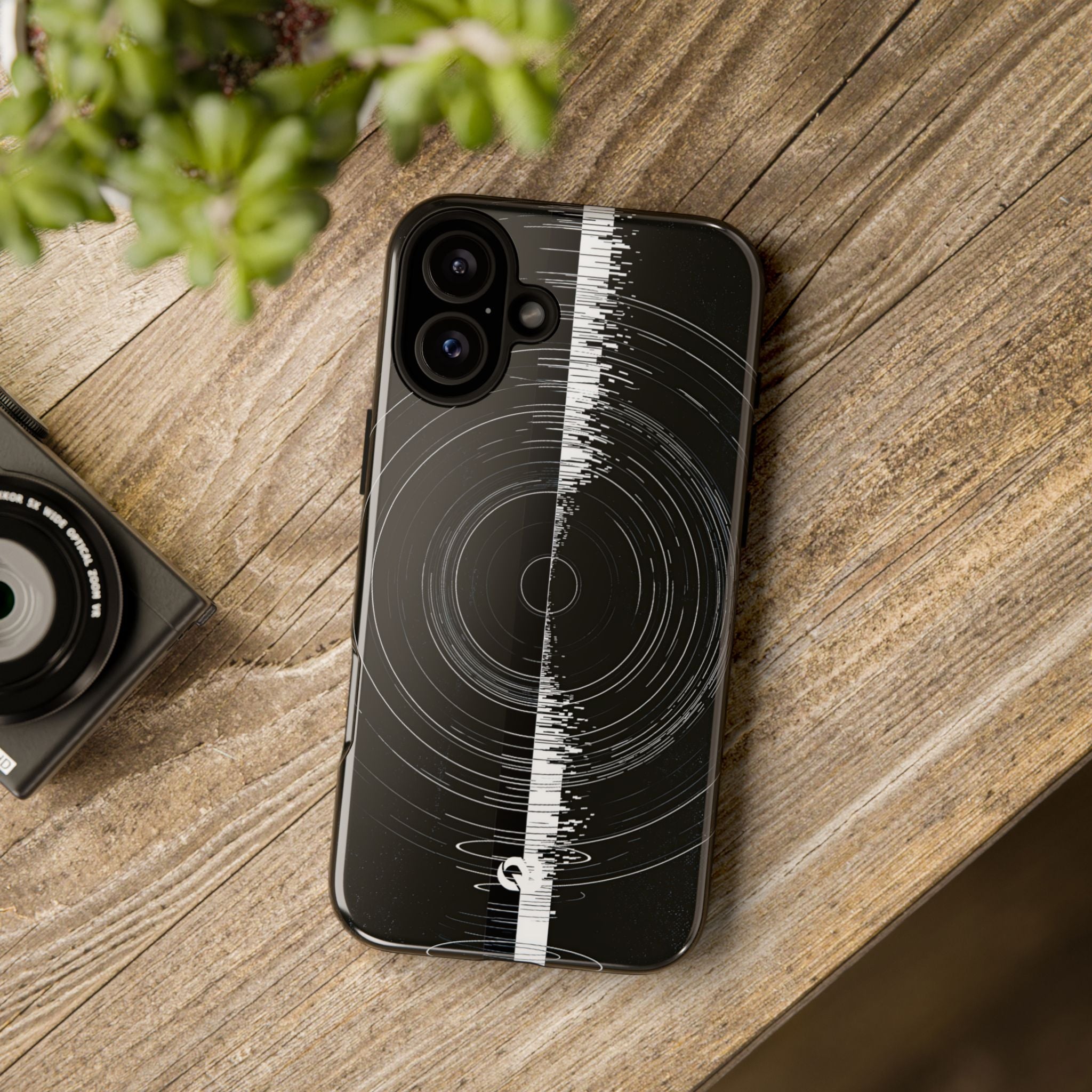 Black Tough Phone Case for iPhone - Obsidian Orbital Signal