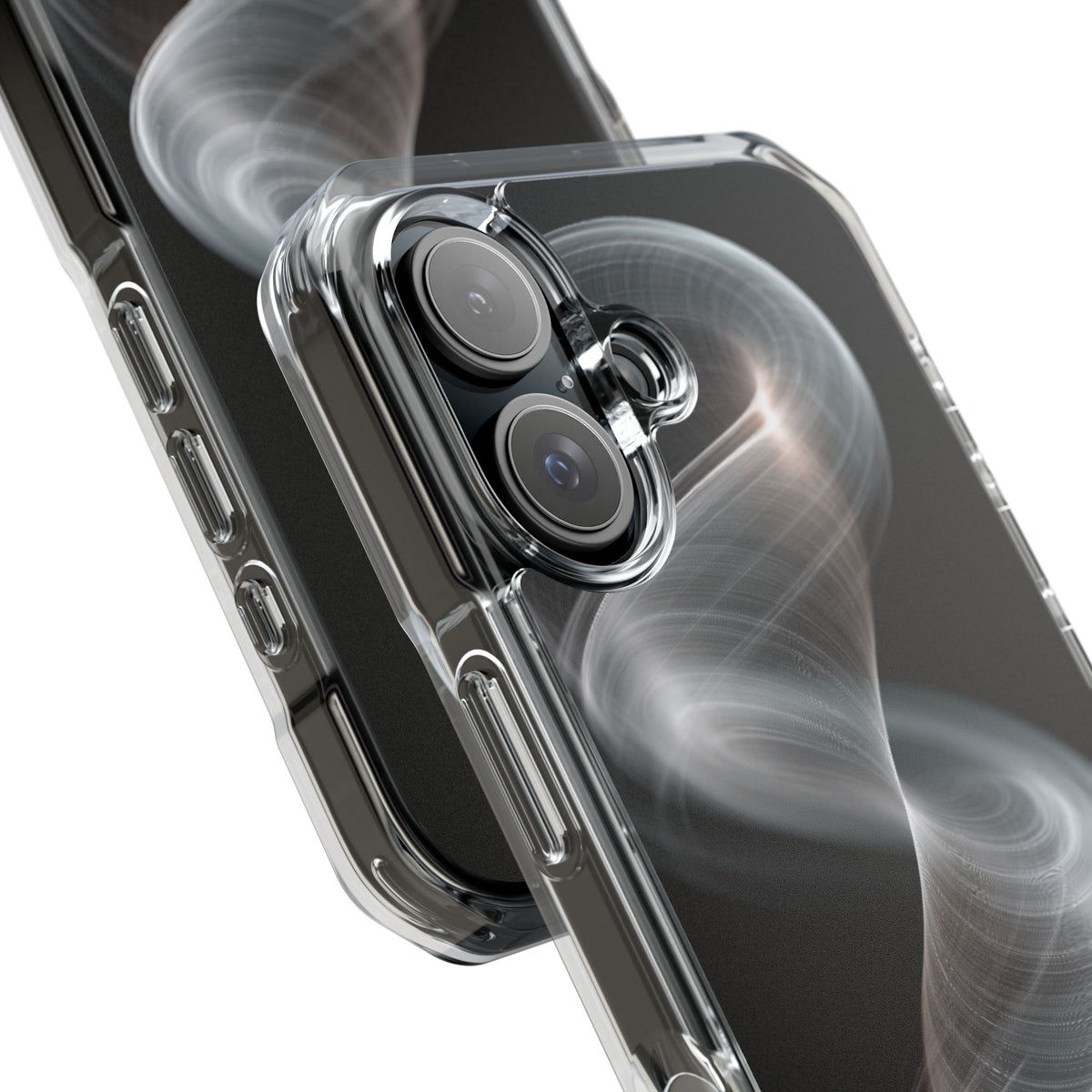 Luminous Vortex · Clear Impact Magnetic Phone Case for iPhone · Black