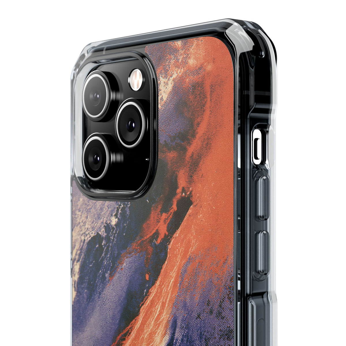 Solar Aura Drift · Clear Impact Magnetic Phone Case for iPhone · Orange