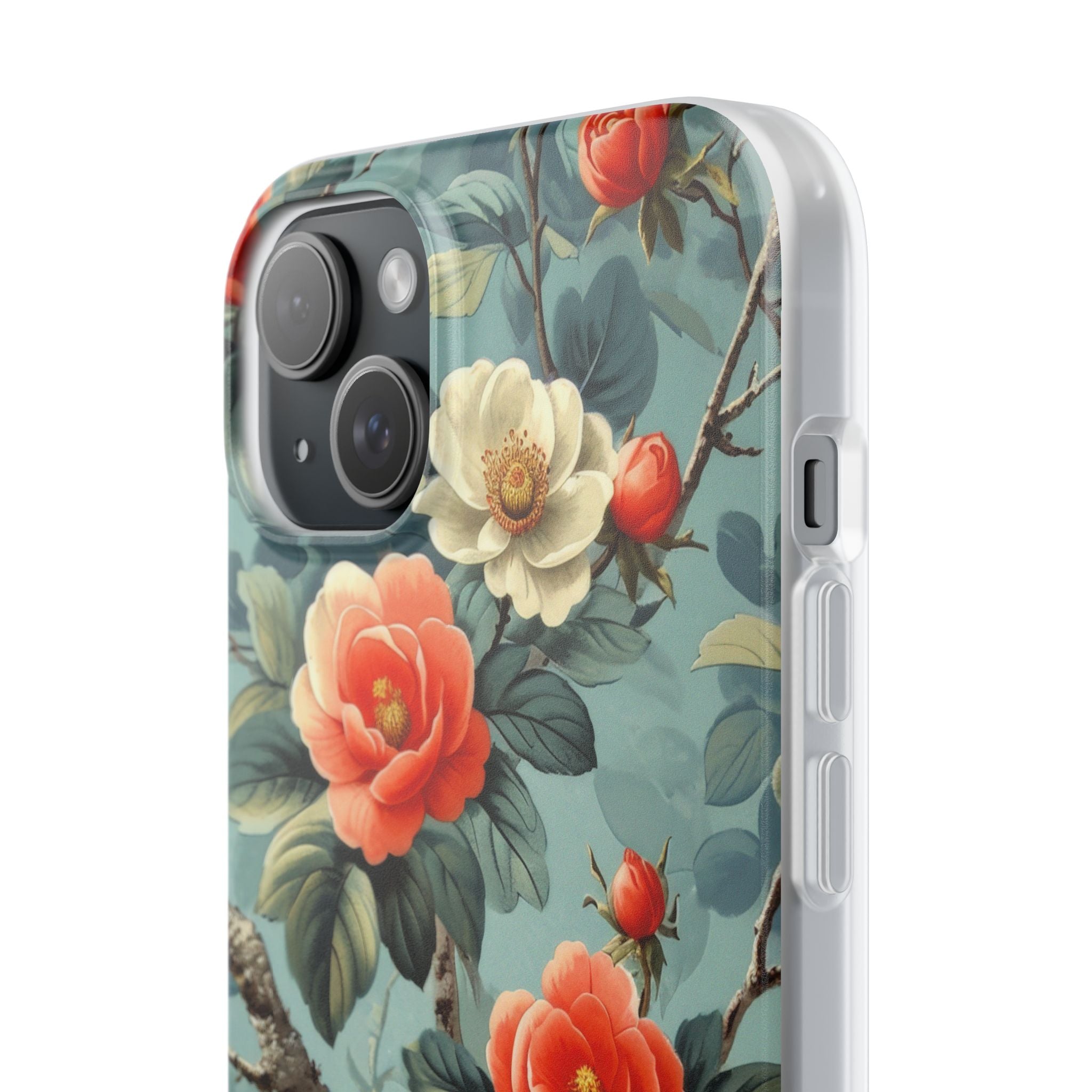 Coral Bloom iPhone 15 Plus Cover - Blød