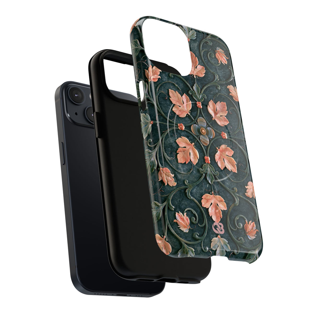 Florentine Rose Arabesque · Tough 2.0 Magnetic Phone Case for iPhone · Green