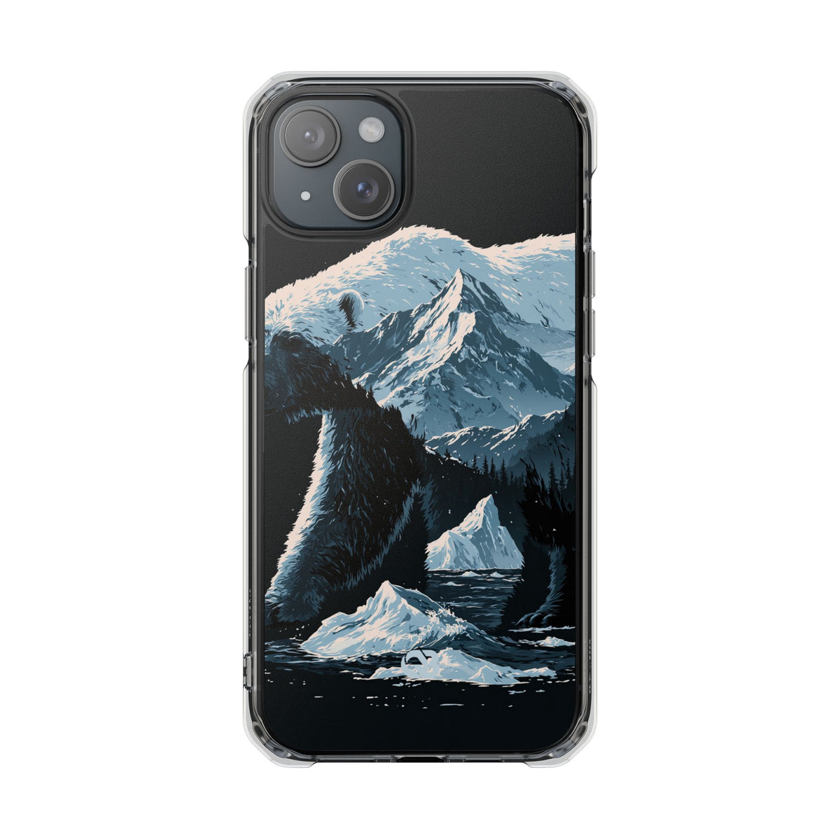 Nordic Arctic Bear · Clear Impact Magnetic Phone Case for iPhone · Black