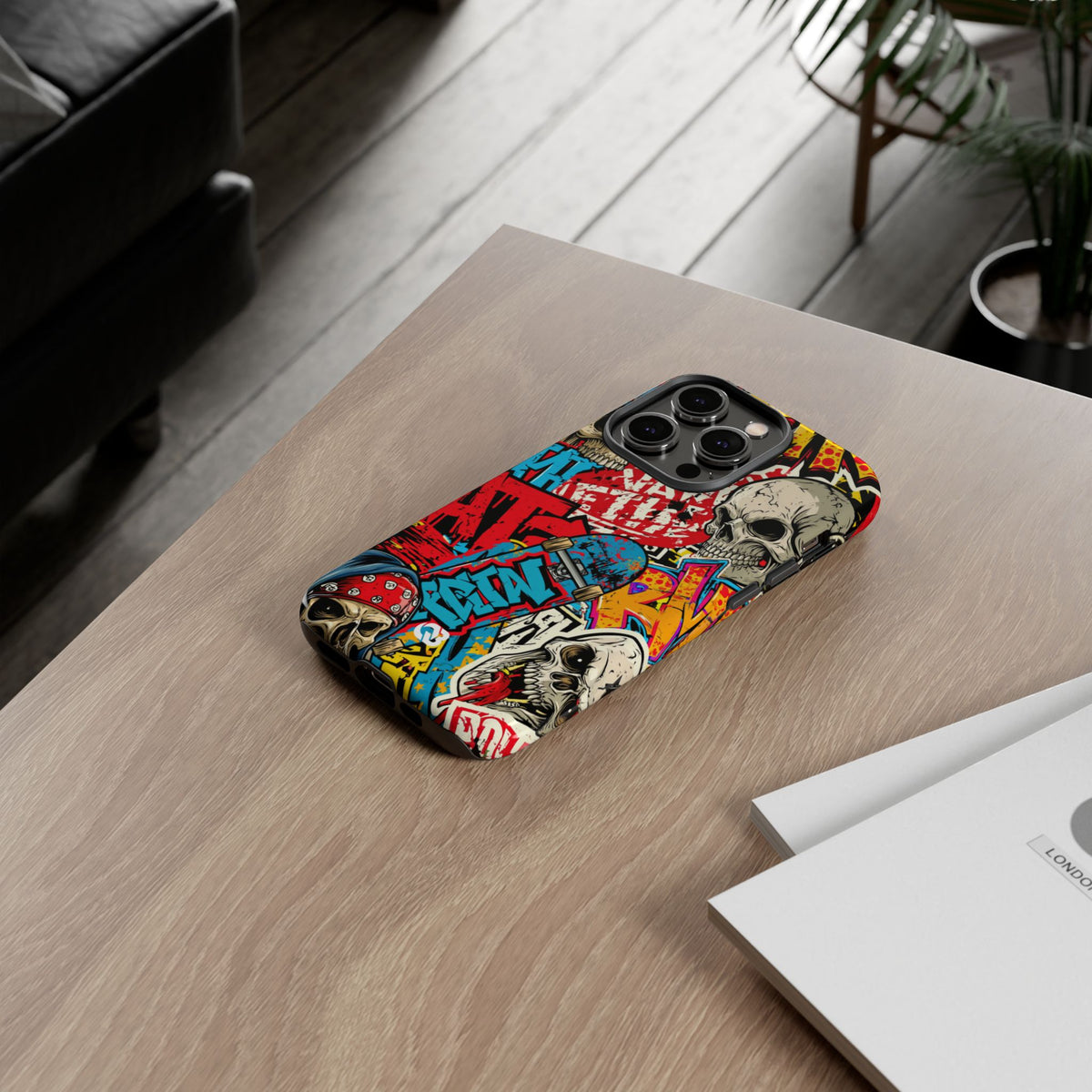 Skate Skull Riot · Tough Phone Case for iPhone · Red