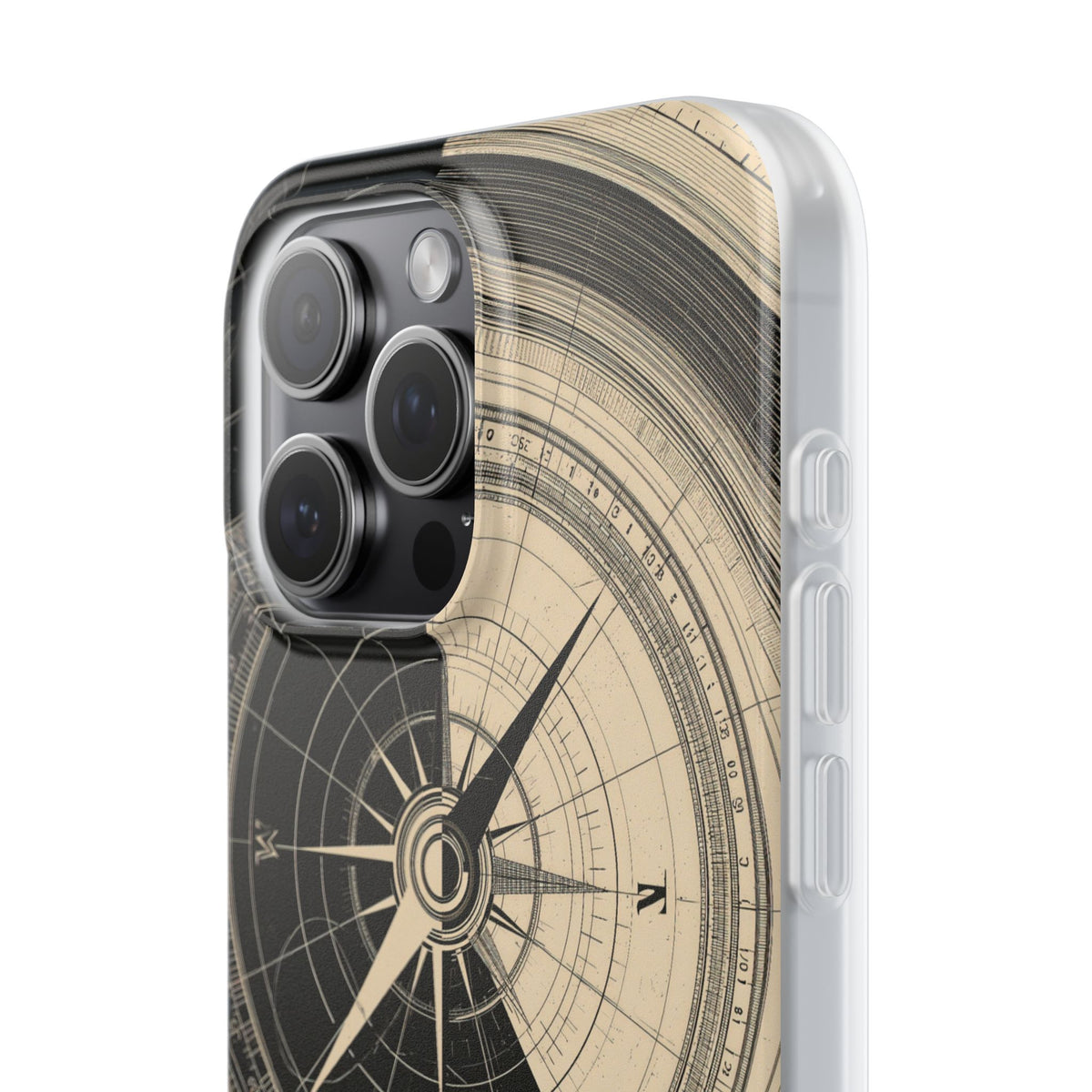 Beige Lite Phone Case for iPhone - Obsidian Nautical Blueprint
