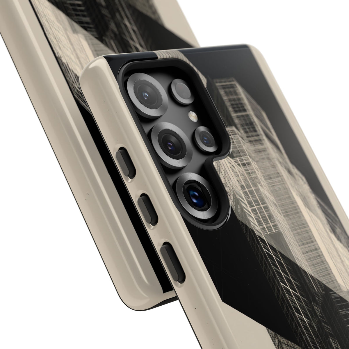 Beige Tough Phone Case for Samsung - Monolith Urban Grid