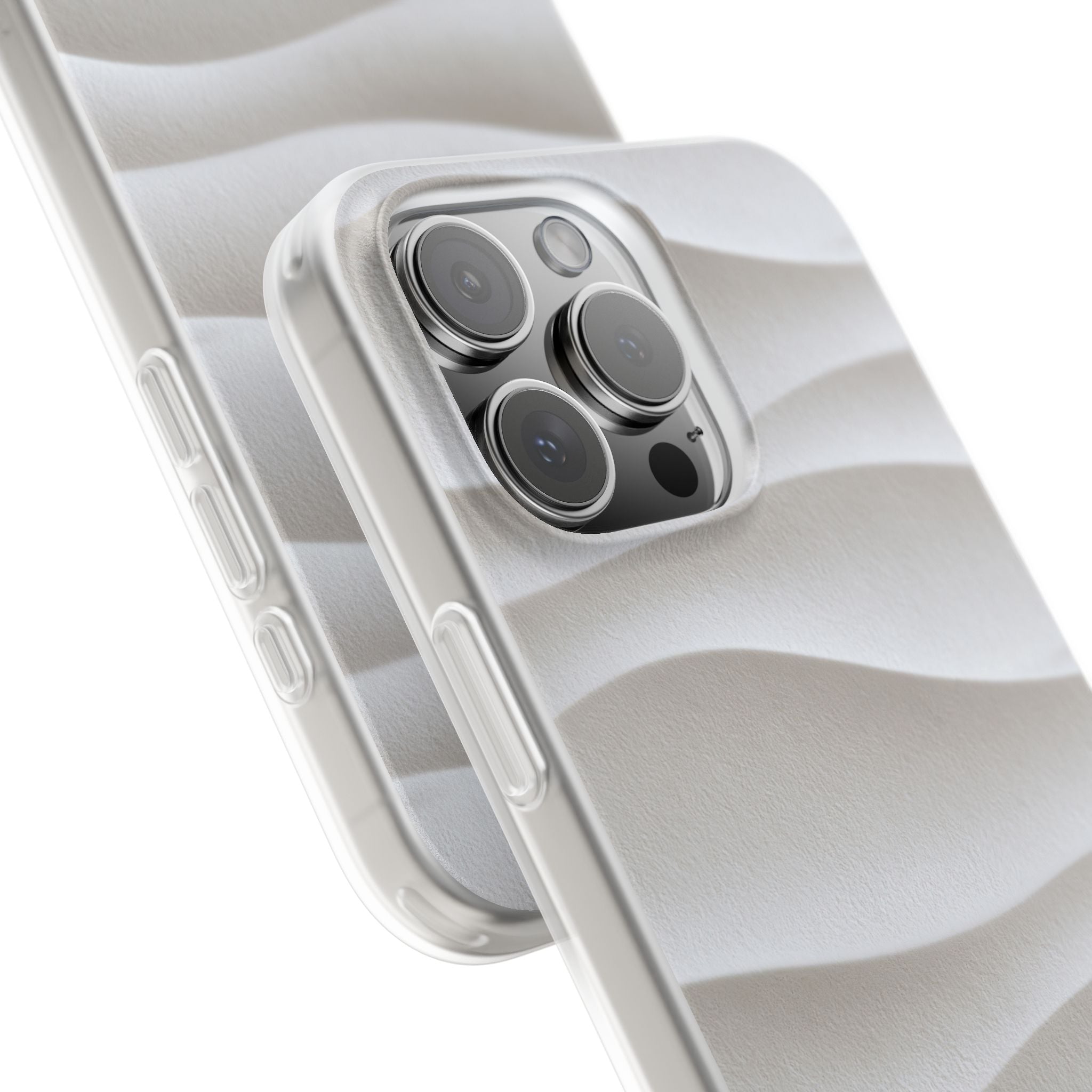 White Lite Phone Case for iPhone - Arctic Flow Ridges