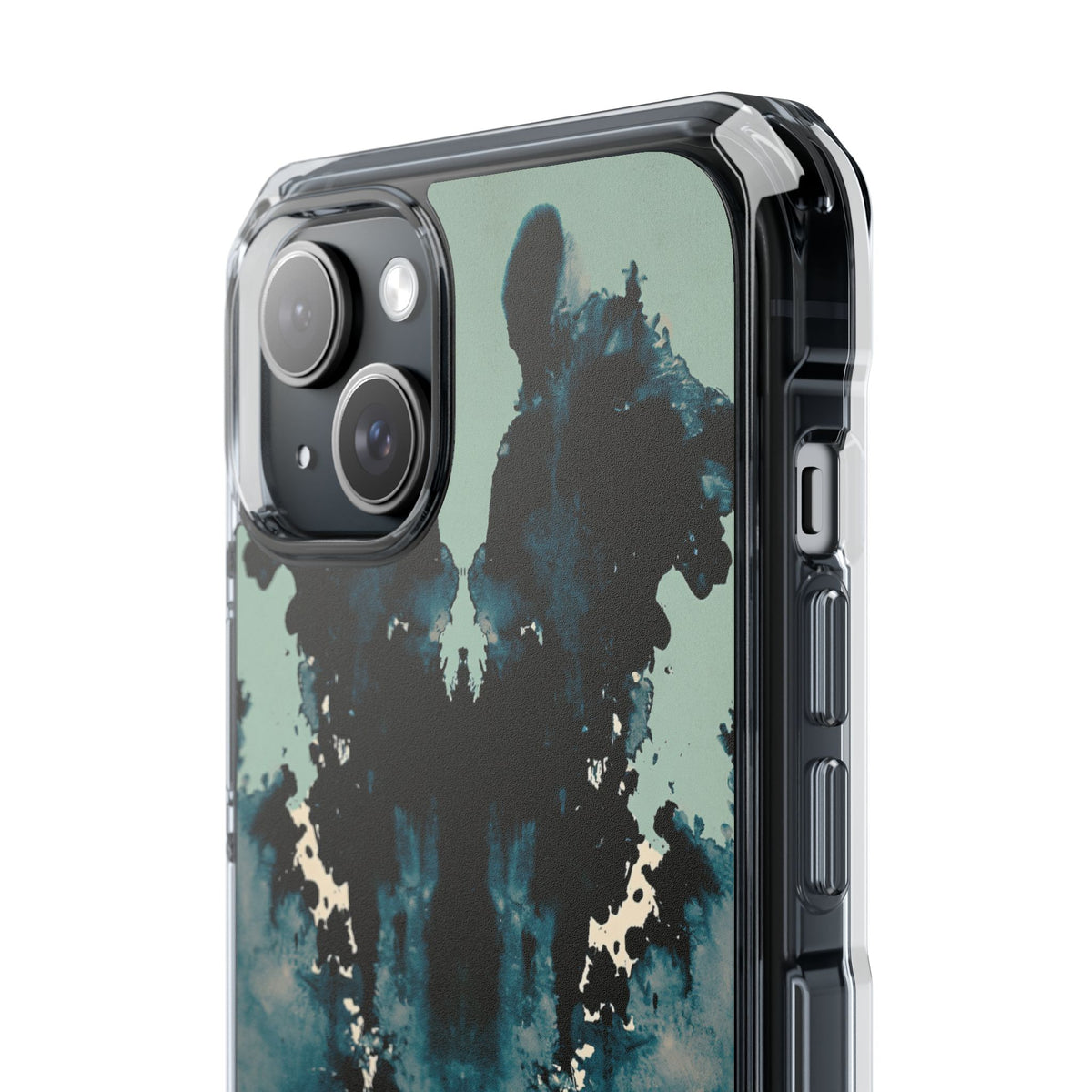 Rorschach Ink Void · Clear Impact Magnetic Phone Case for iPhone · Black