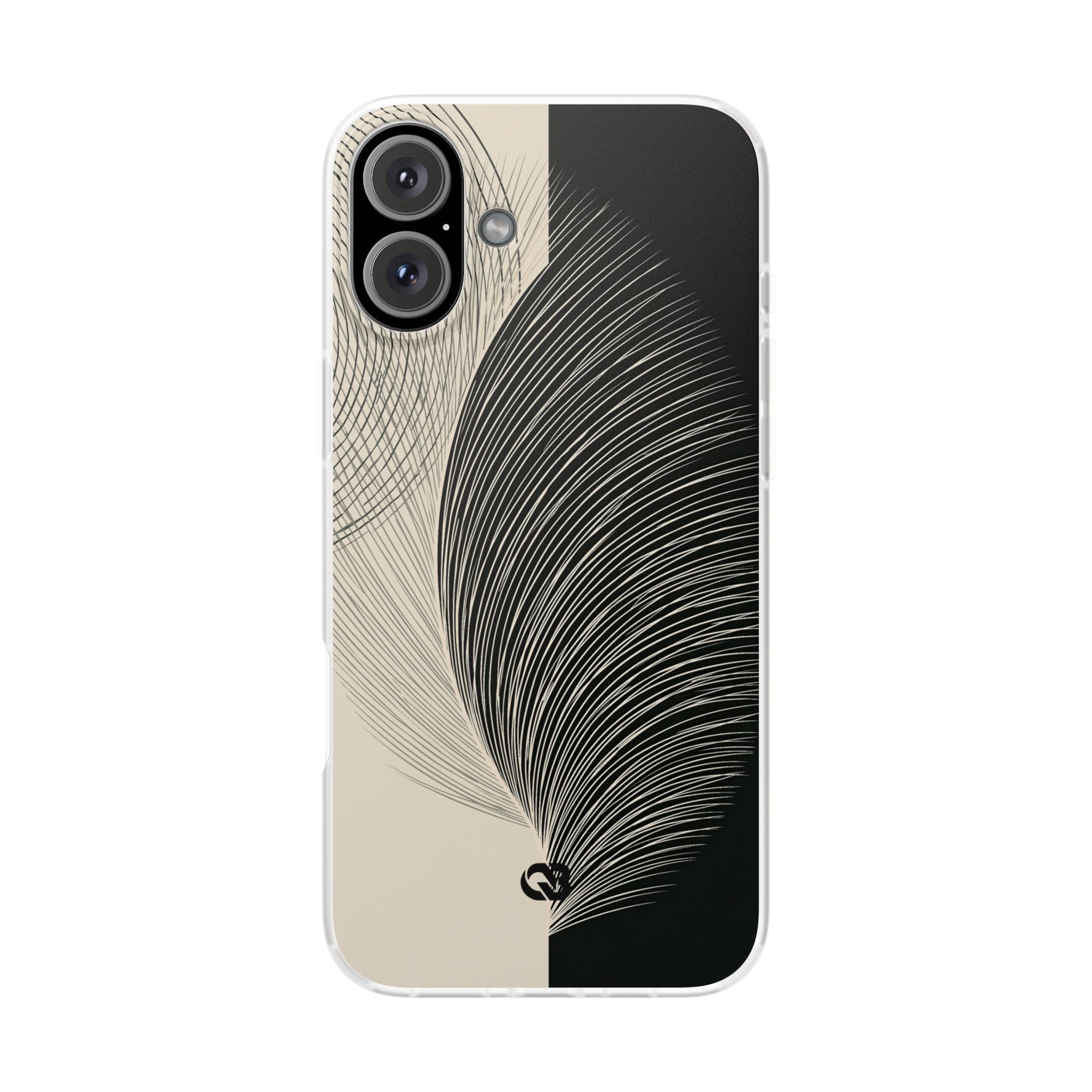 Beige Lite Phone Case for iPhone - Obsidian Cream Plume