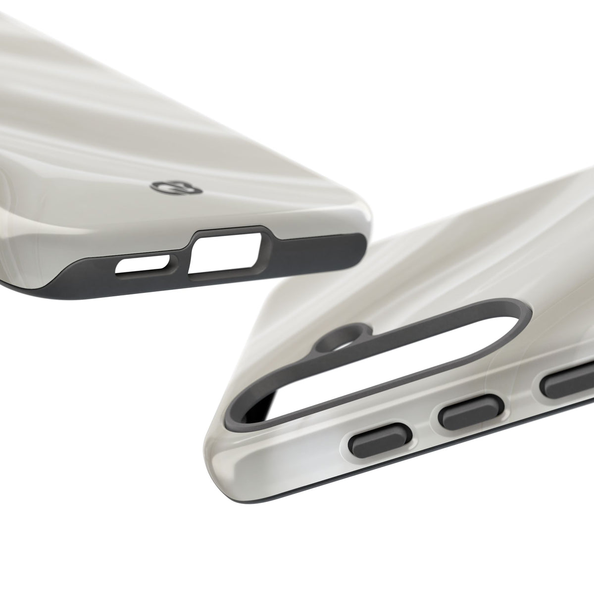 White Tough Phone Case for Samsung - Polished Ivory Wave